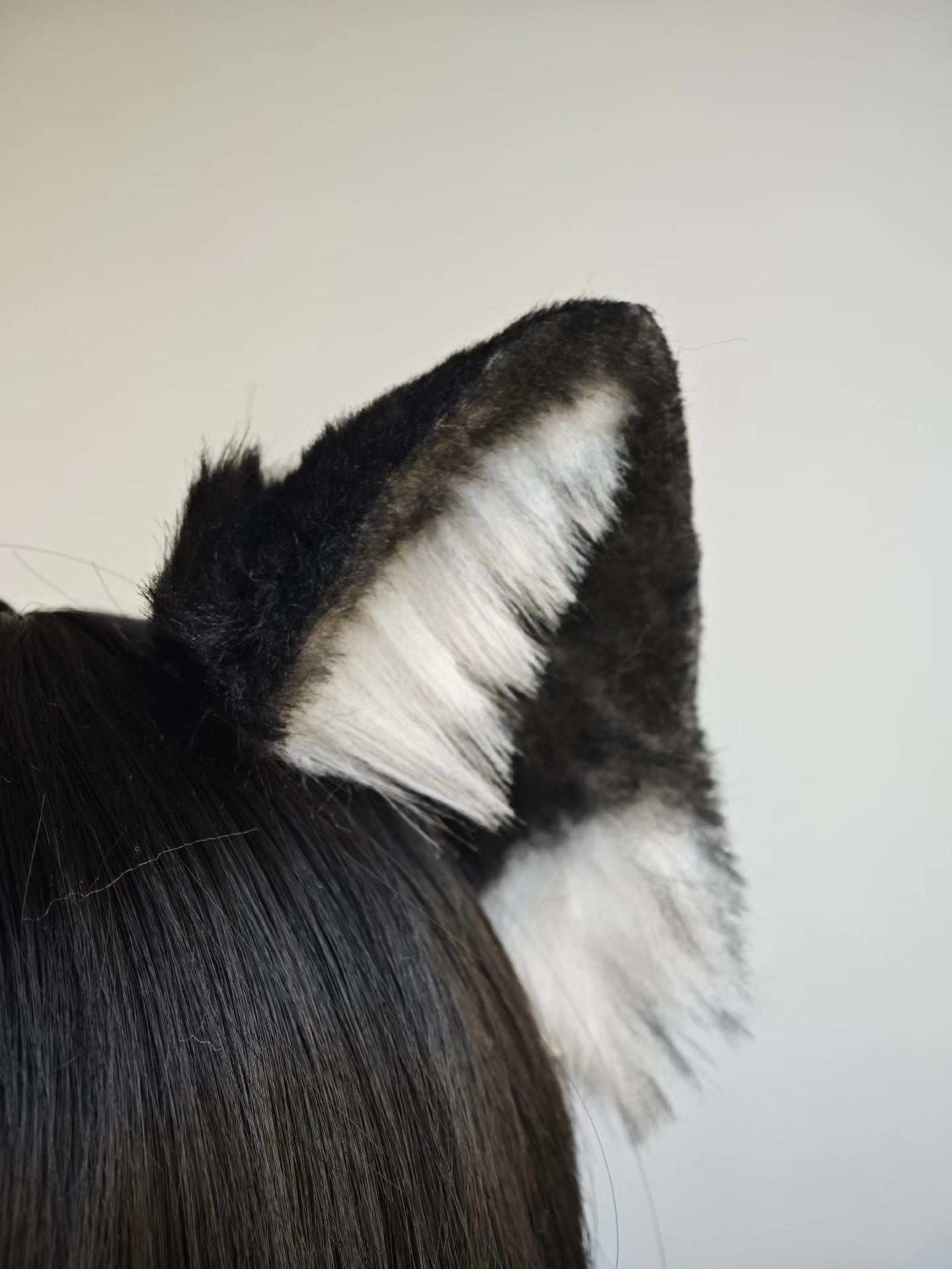 Handmade Black and White Cat Ears Headwear