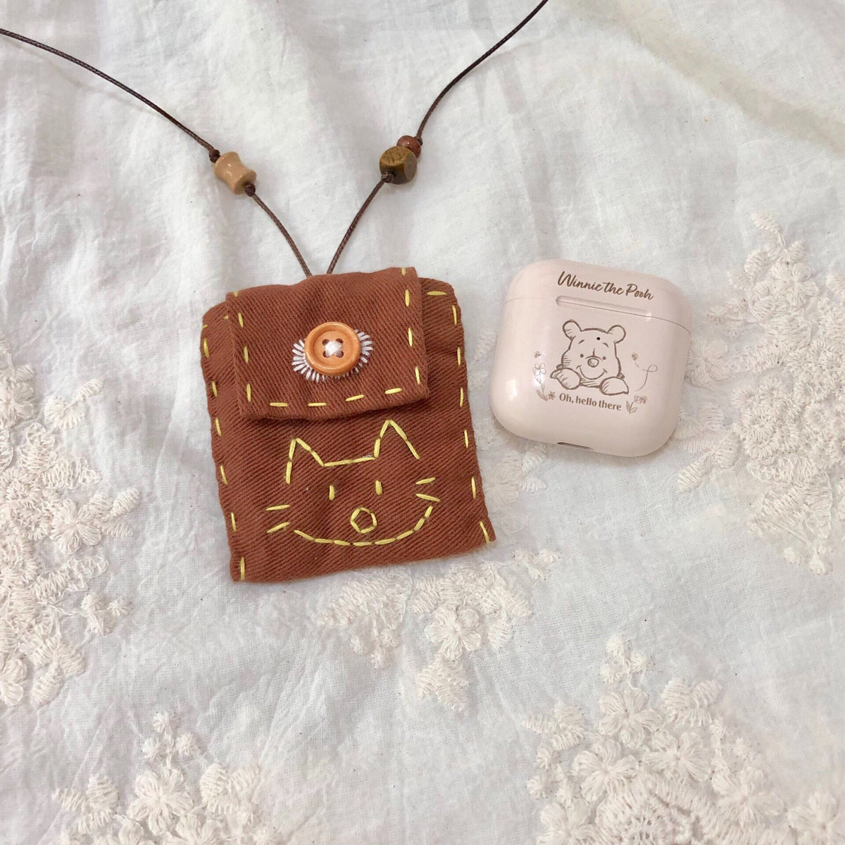 Handmade Cotton Cat Storage Pouch