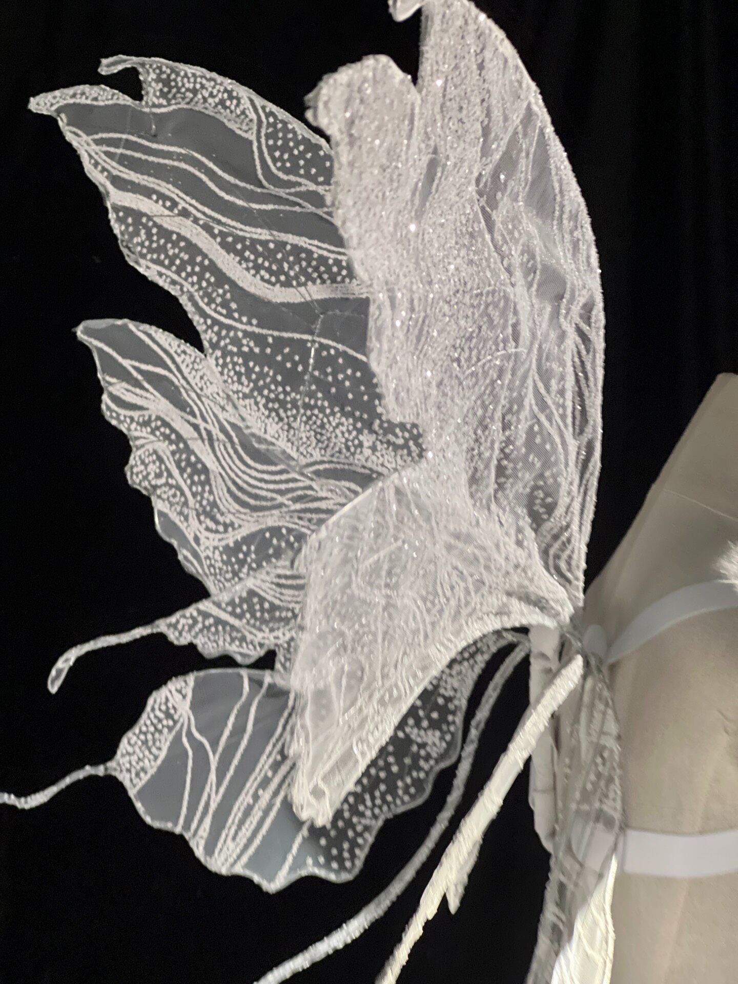 Butterfly Fairy Wings with Wire Frame and White Vein Patterns