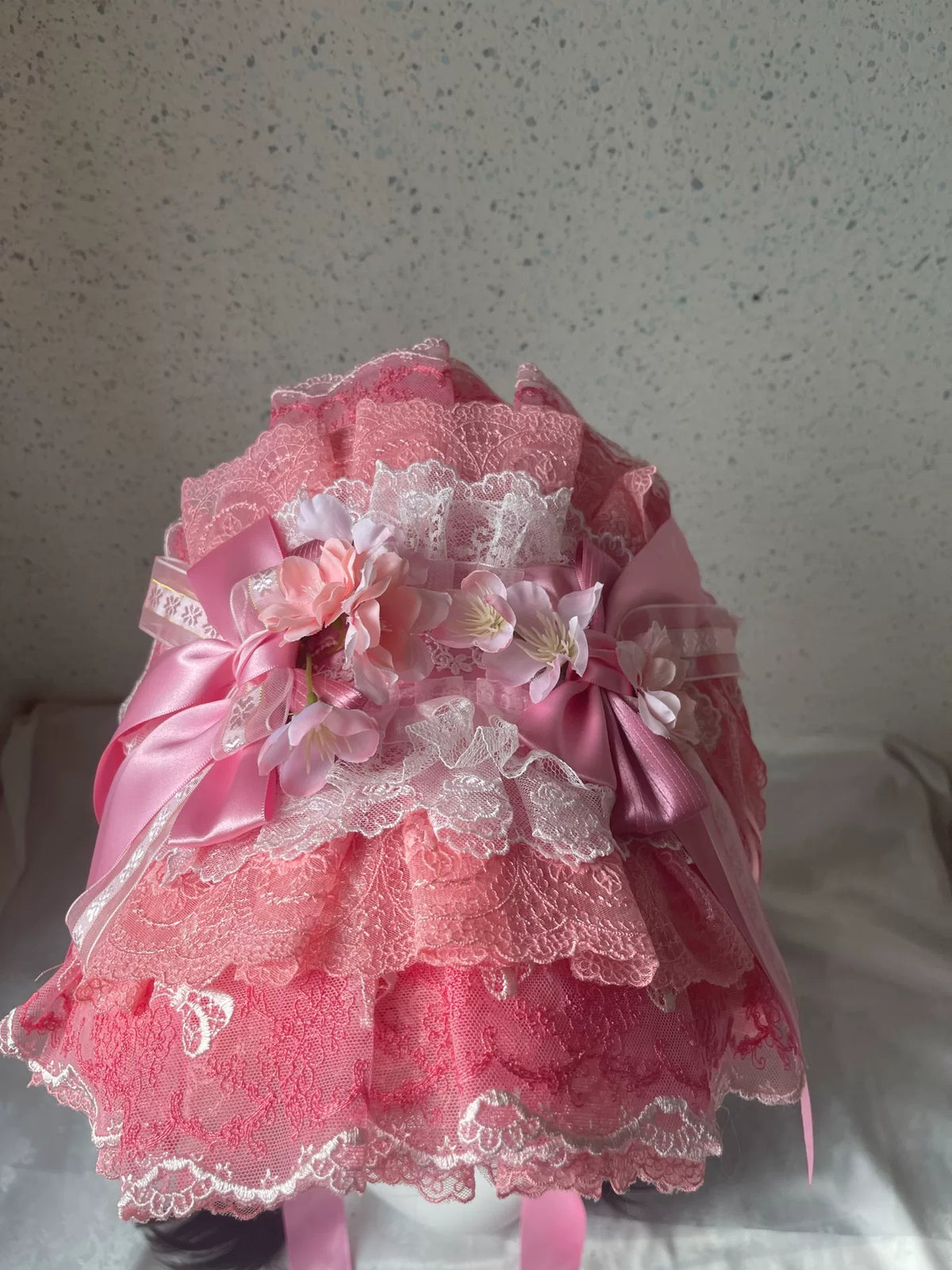 Gorro Lolita de encaje rosa