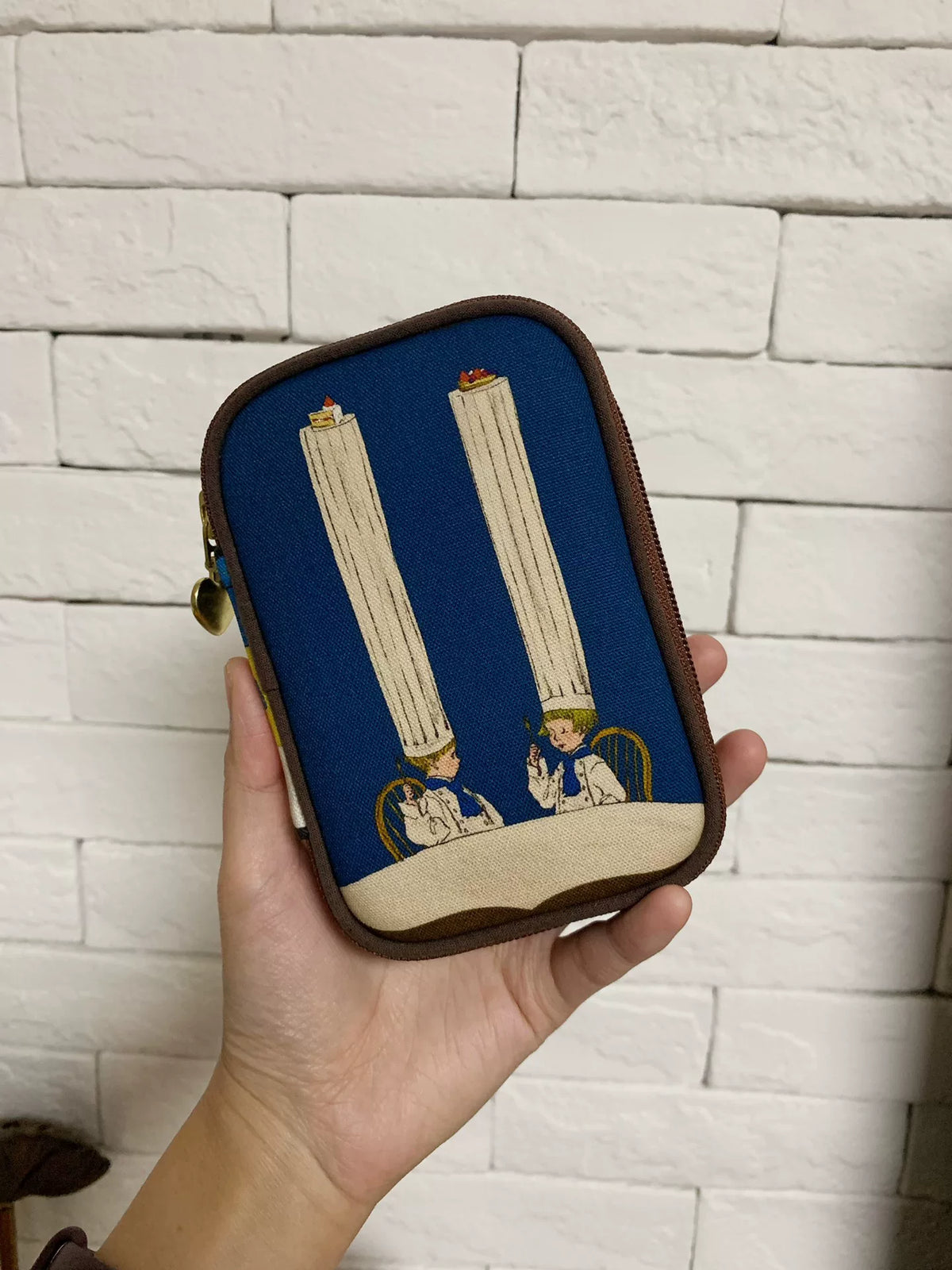 Estojo com Fecho em Oxford Azul