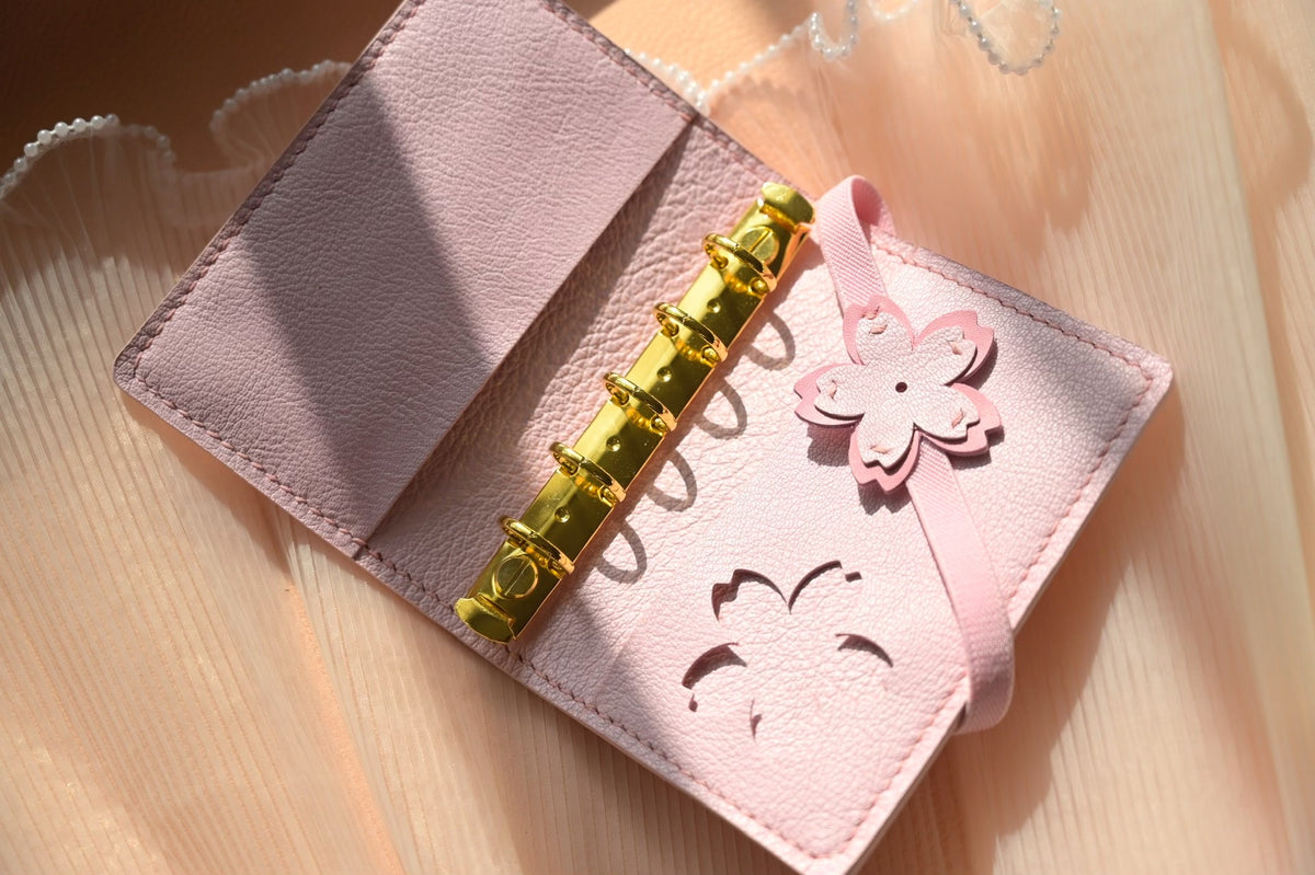 Pink Sheepskin A8 Loose Leaf Journal Cover