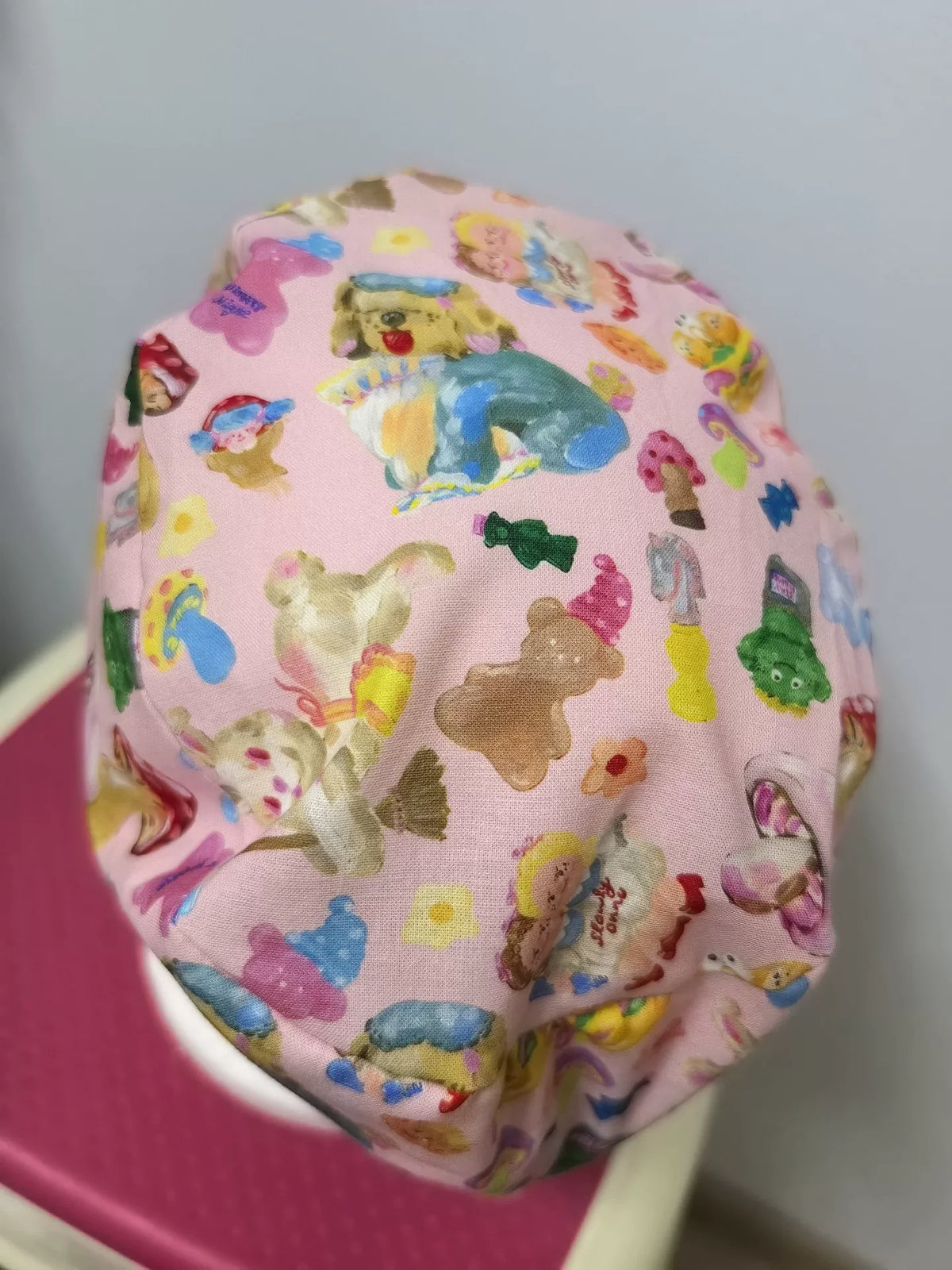 Pink Cartoon Oil Painting Cotton Surgical Cap