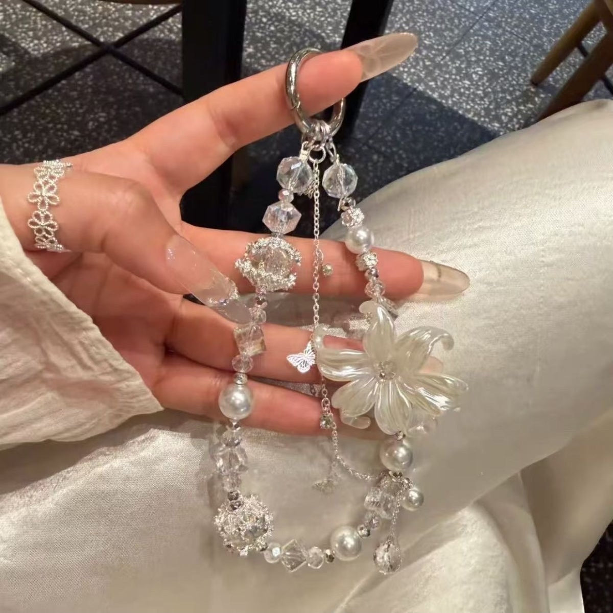 Beaded Phone Charm with Card Holder