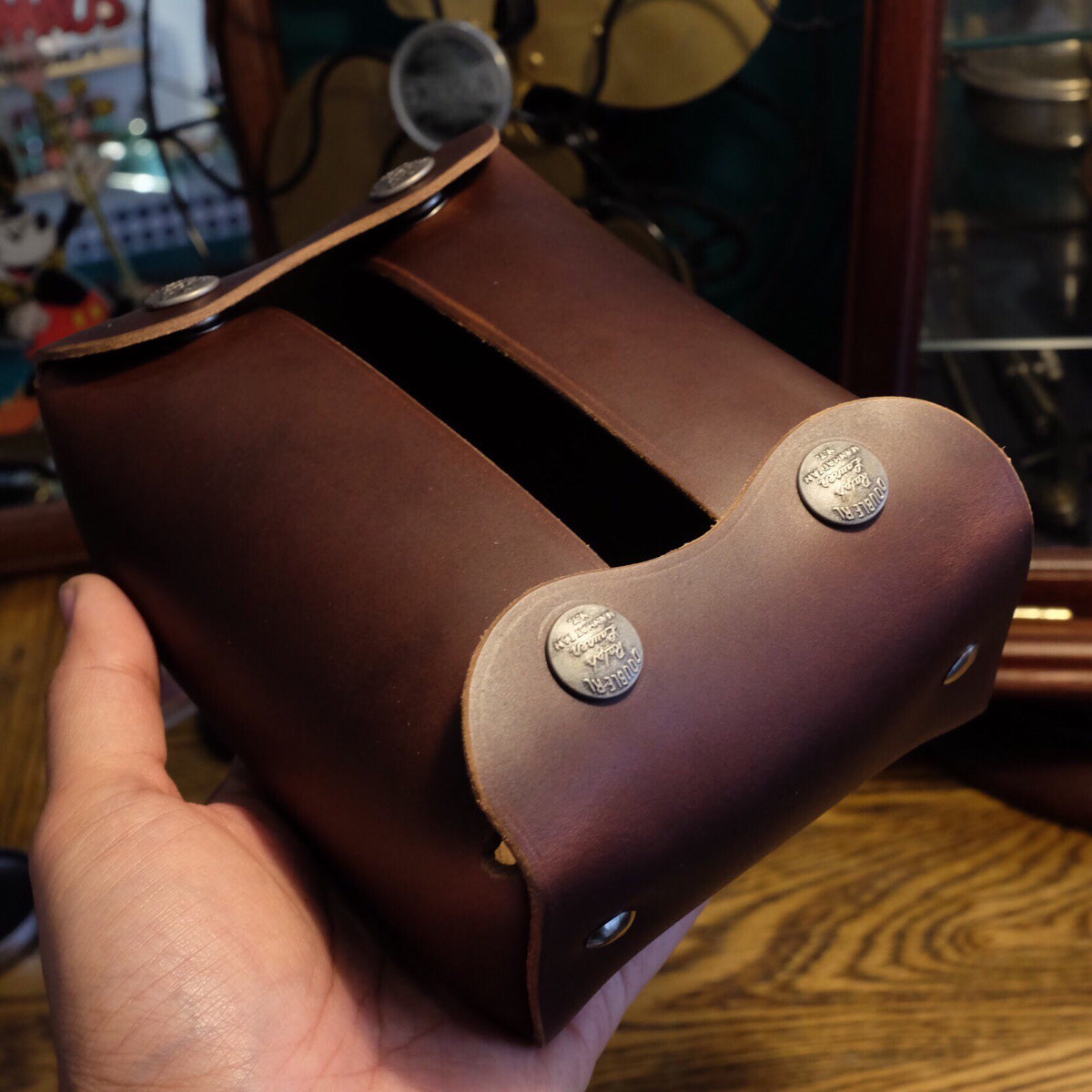 Horween Leather Tissue Box Cover
