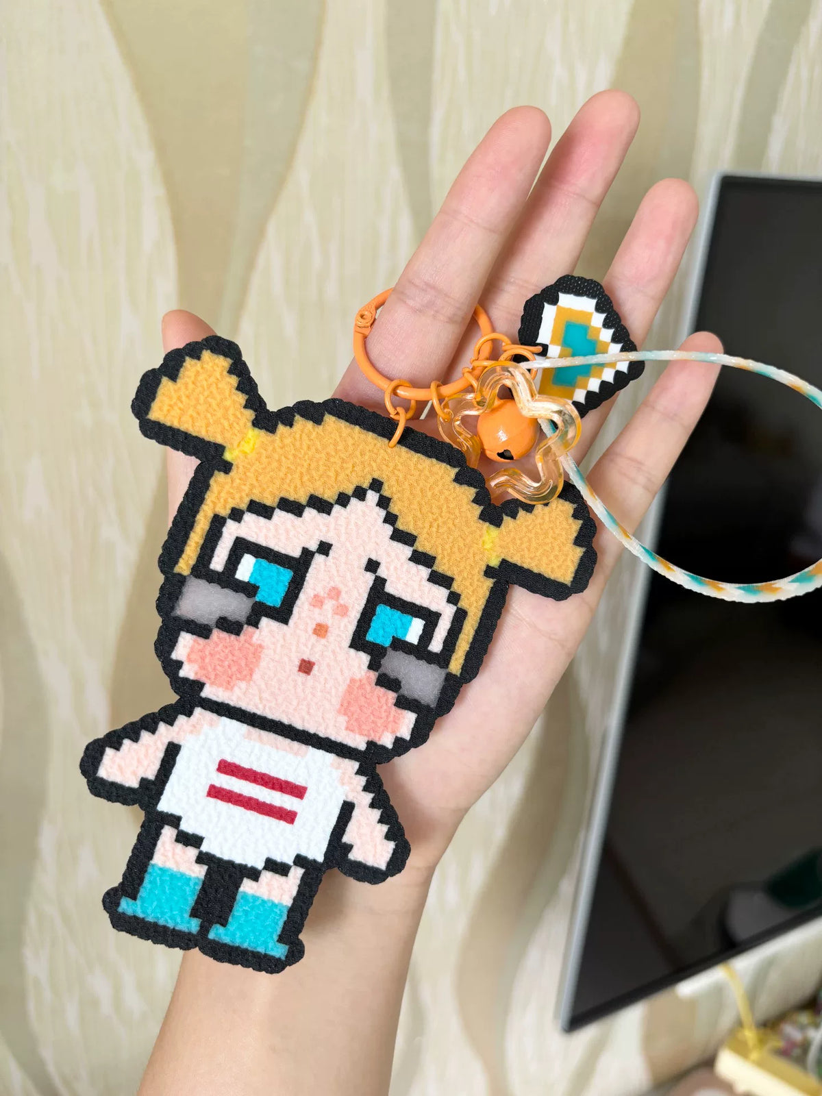 Cry Baby Pixel Art Keychain Bag Charm
