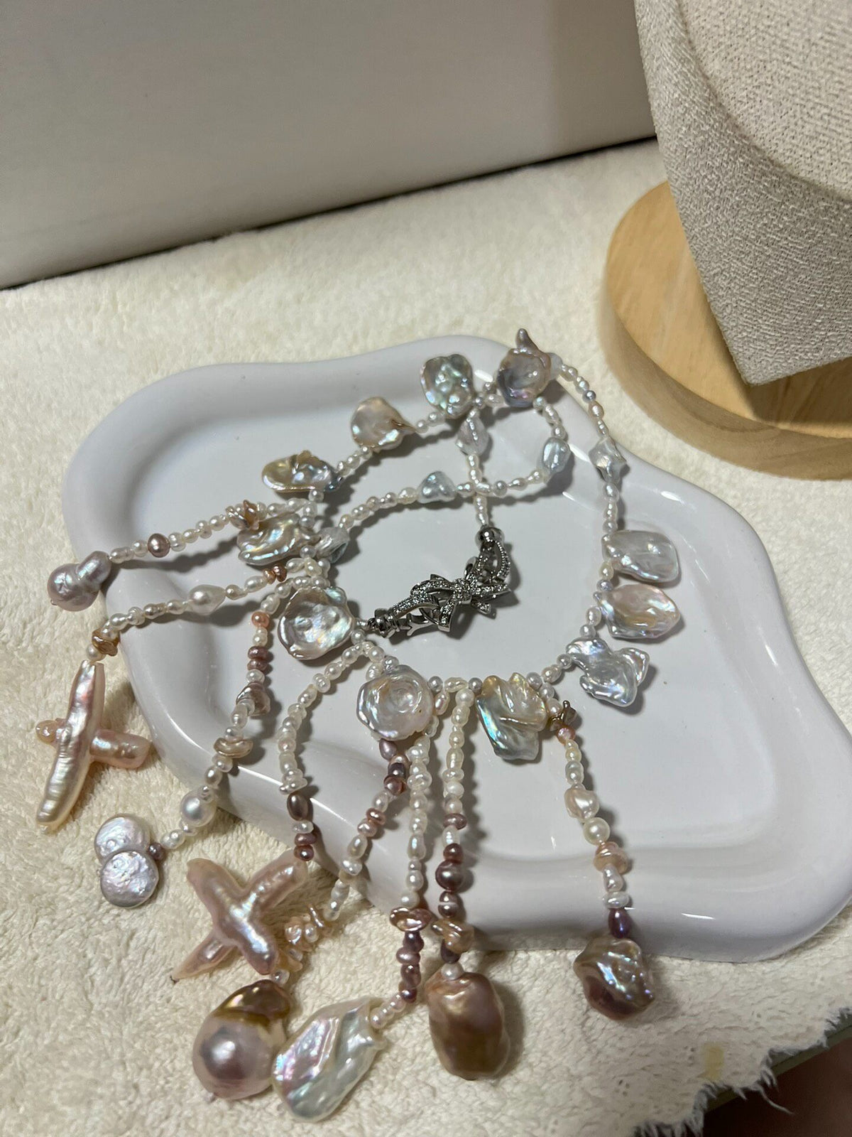 Vintage Baroque Pearl Fringe Necklace