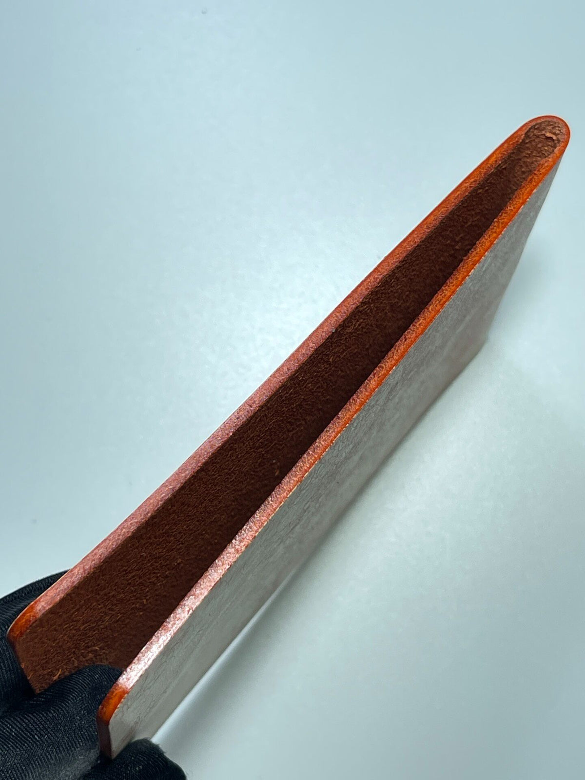Handmade Leather Planner Cover Fog Wax Orange