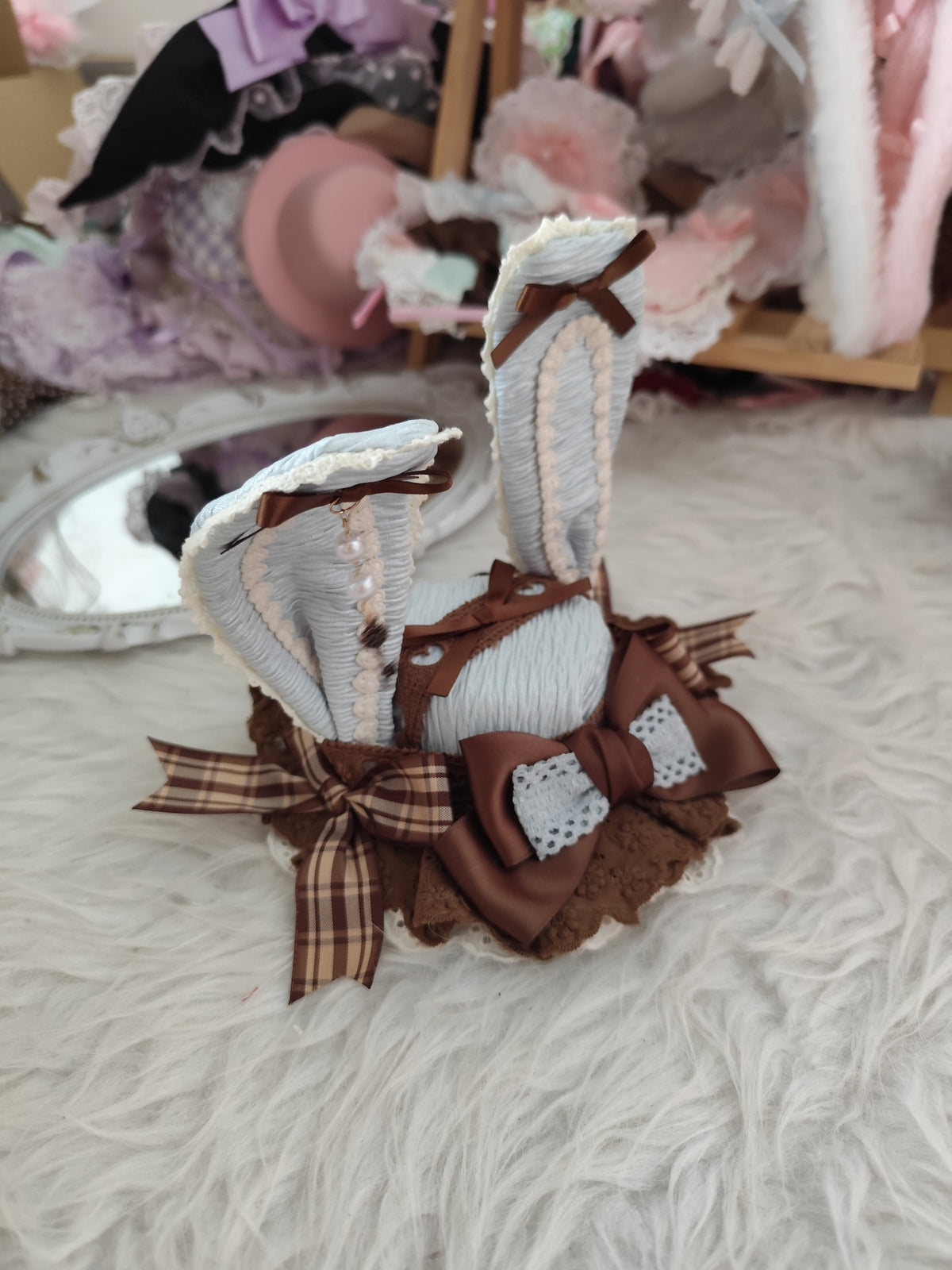 Blauw Chocolade Lolita Konijnenoren Hoofddeksel