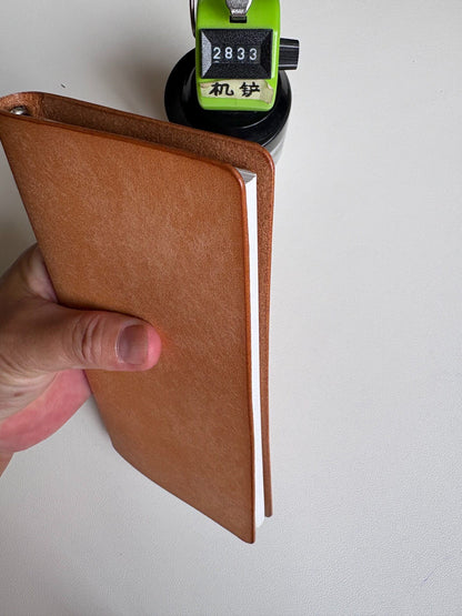 Pueblo Leather A6 Ring-Bound Notebook Cover with 8 Silver Rings