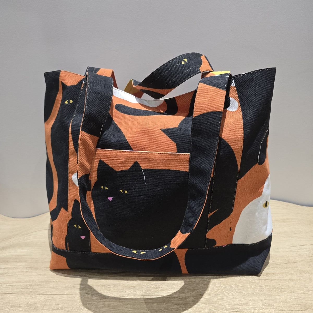 Cat Print Canvas Tote Bag