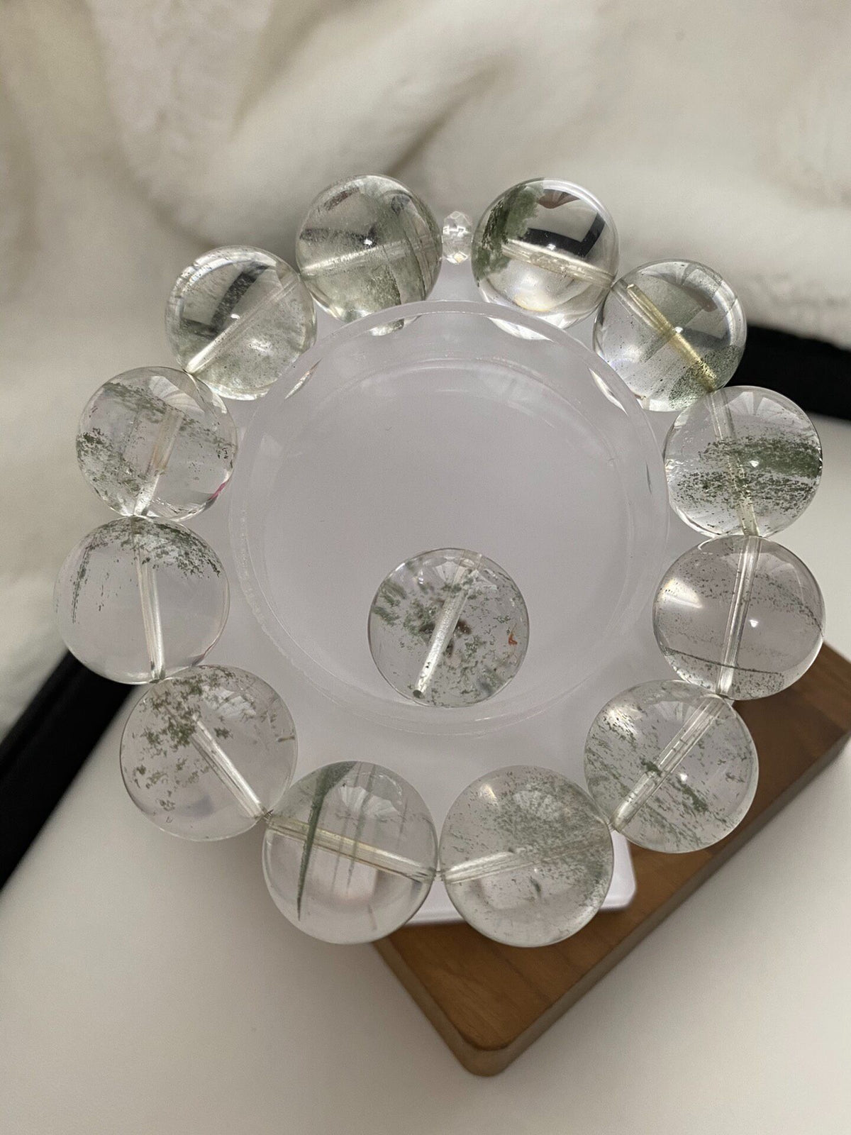 Natural Green Phantom Quartz Beaded Bracelet
