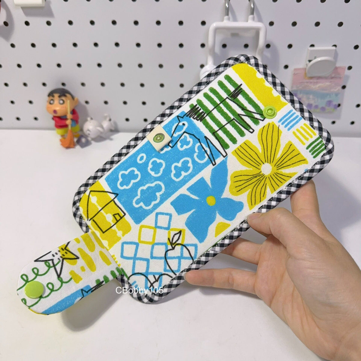 Handmade Patchwork Fabric Pouch with Flap