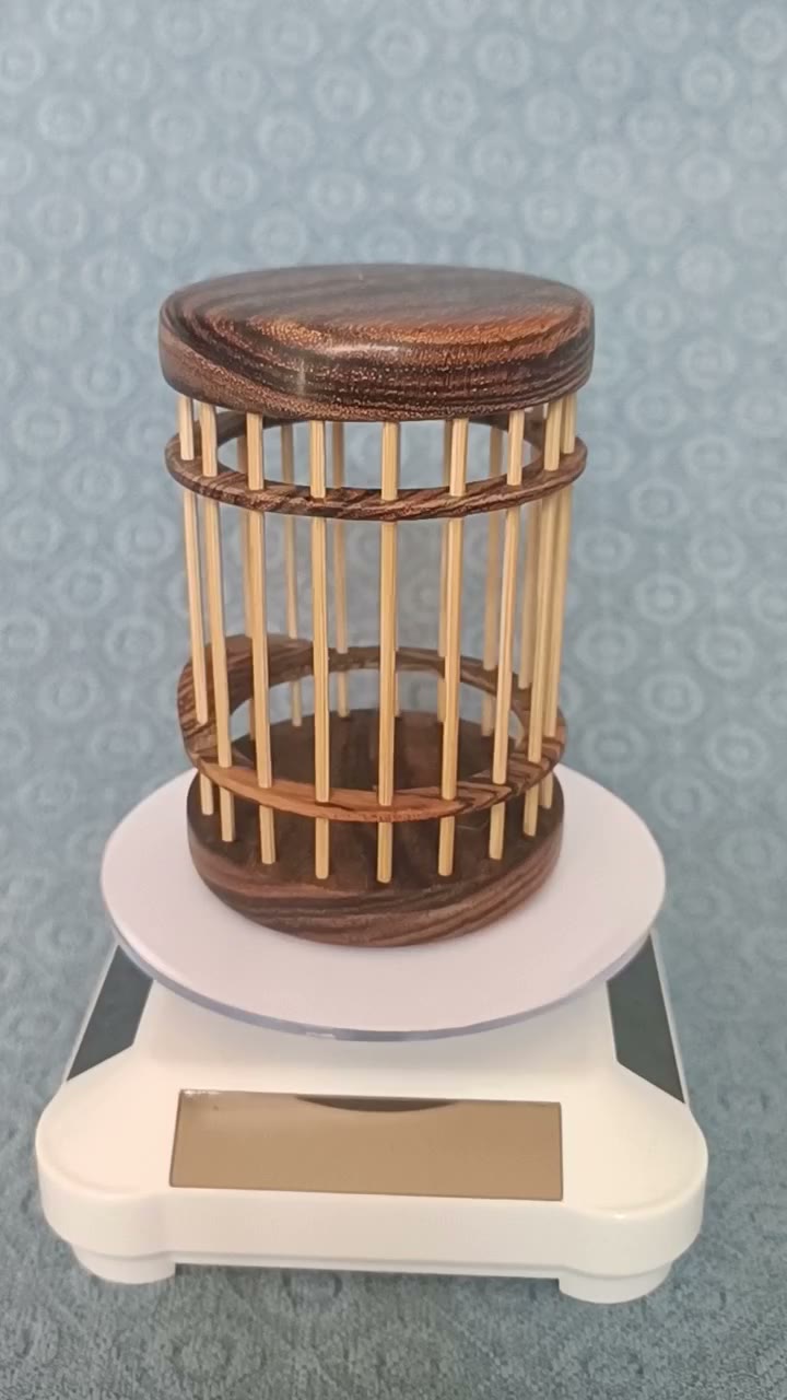 Katydid Cage Sandalwood Bamboo Cylinder