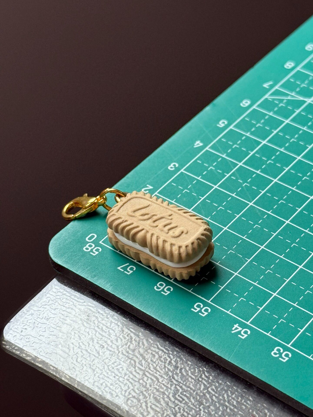 Miniature Biscuit Pendant with Lotus Detail