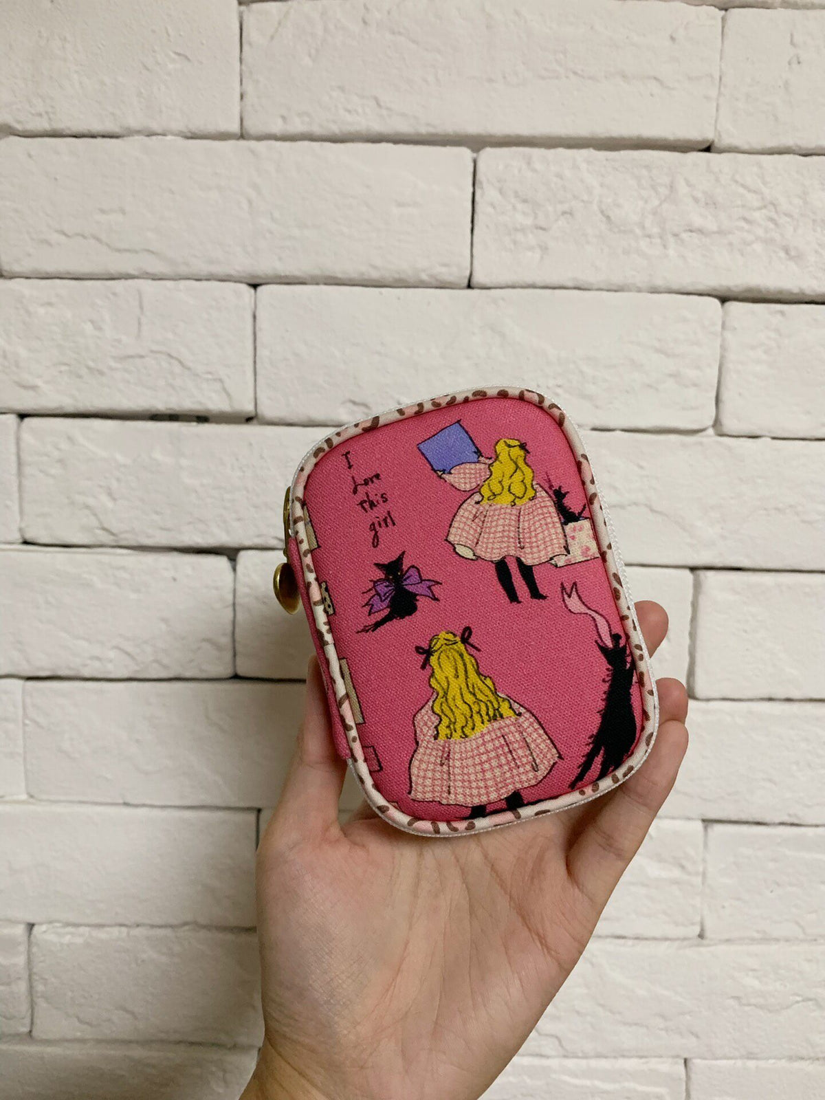 Pink Oxford Cloth Storage Case with Zipper