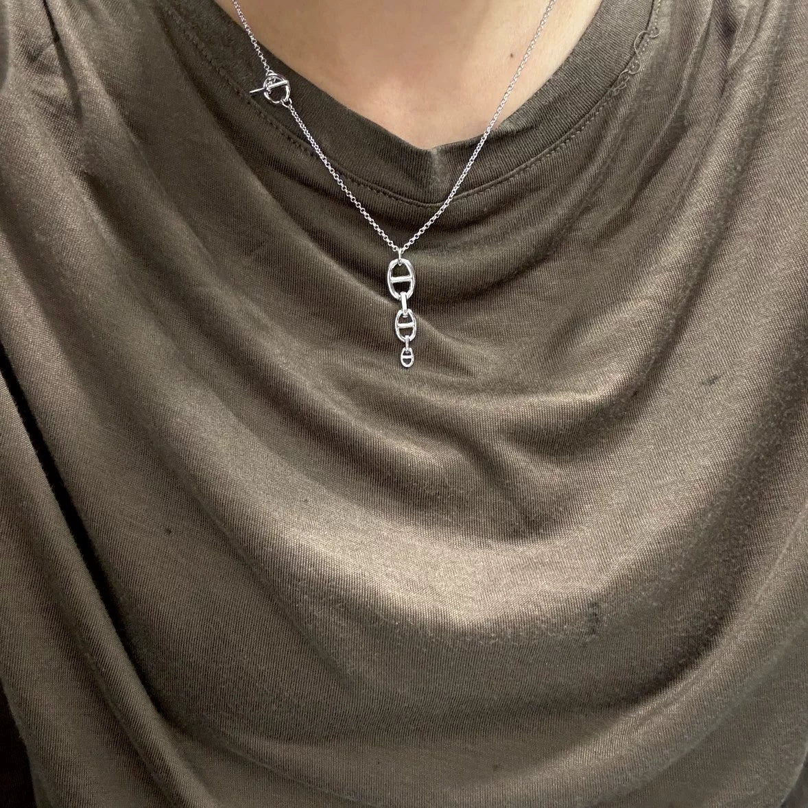 Collana con maglie a morso in argento S925