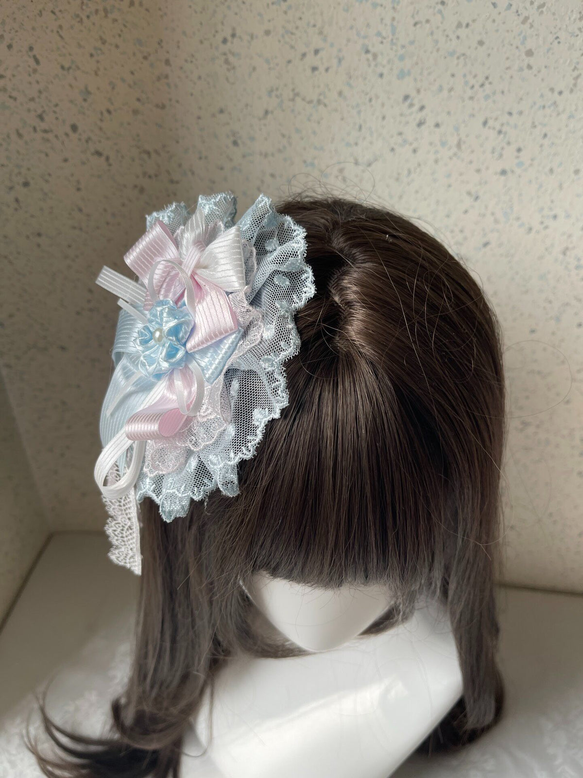 Handmade Lolita Pink Lace Flower Hair Accessory