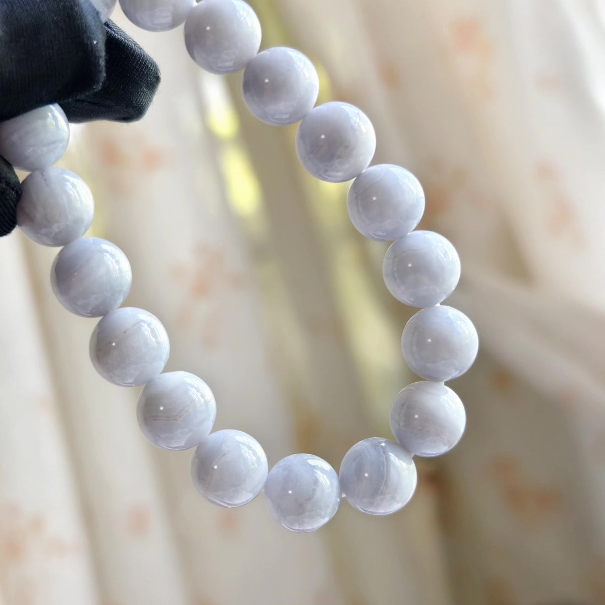 Blue Lace Agate Bracelet and Pendant Set