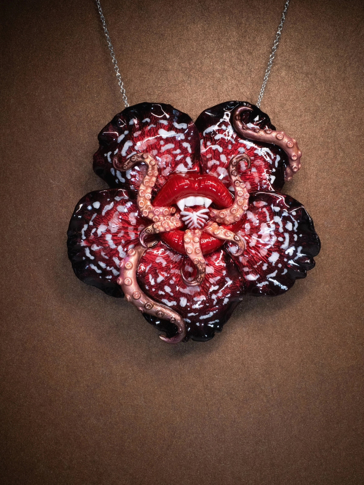 Cthulhu Rafflesia Tentacle Lips Necklace Brooch