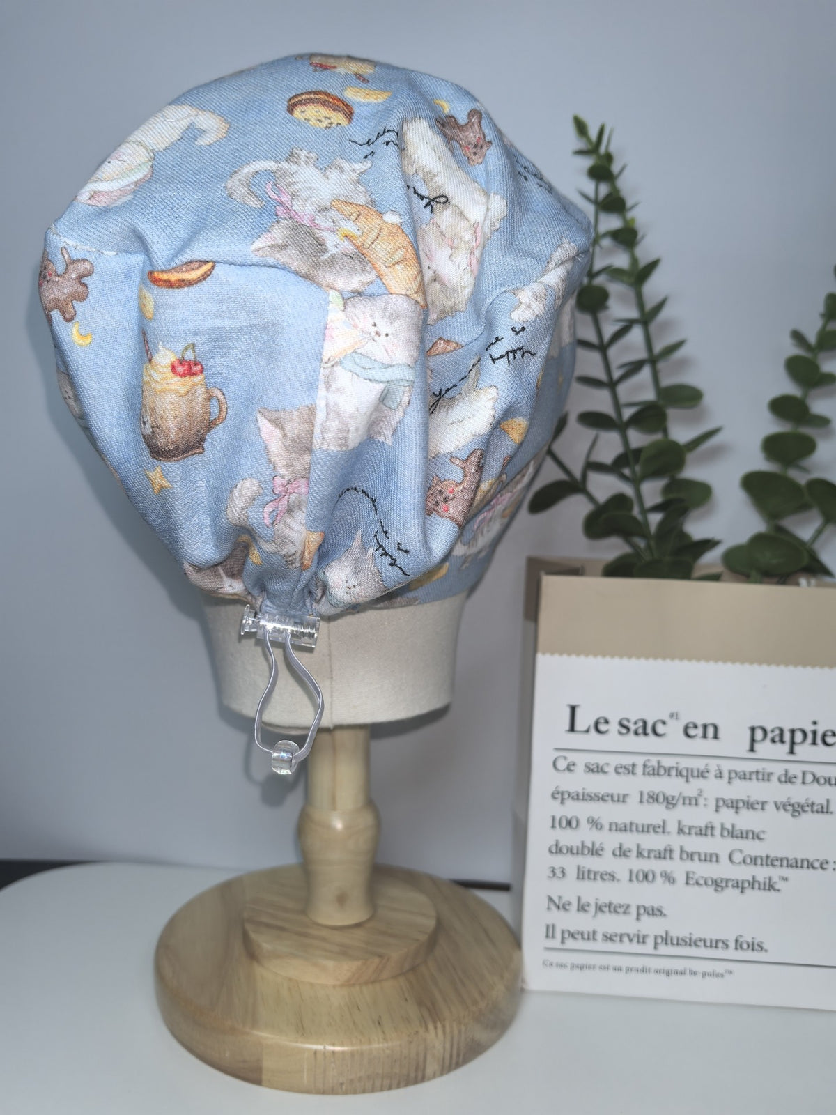 Pure Cotton Cat Print Surgical Cap