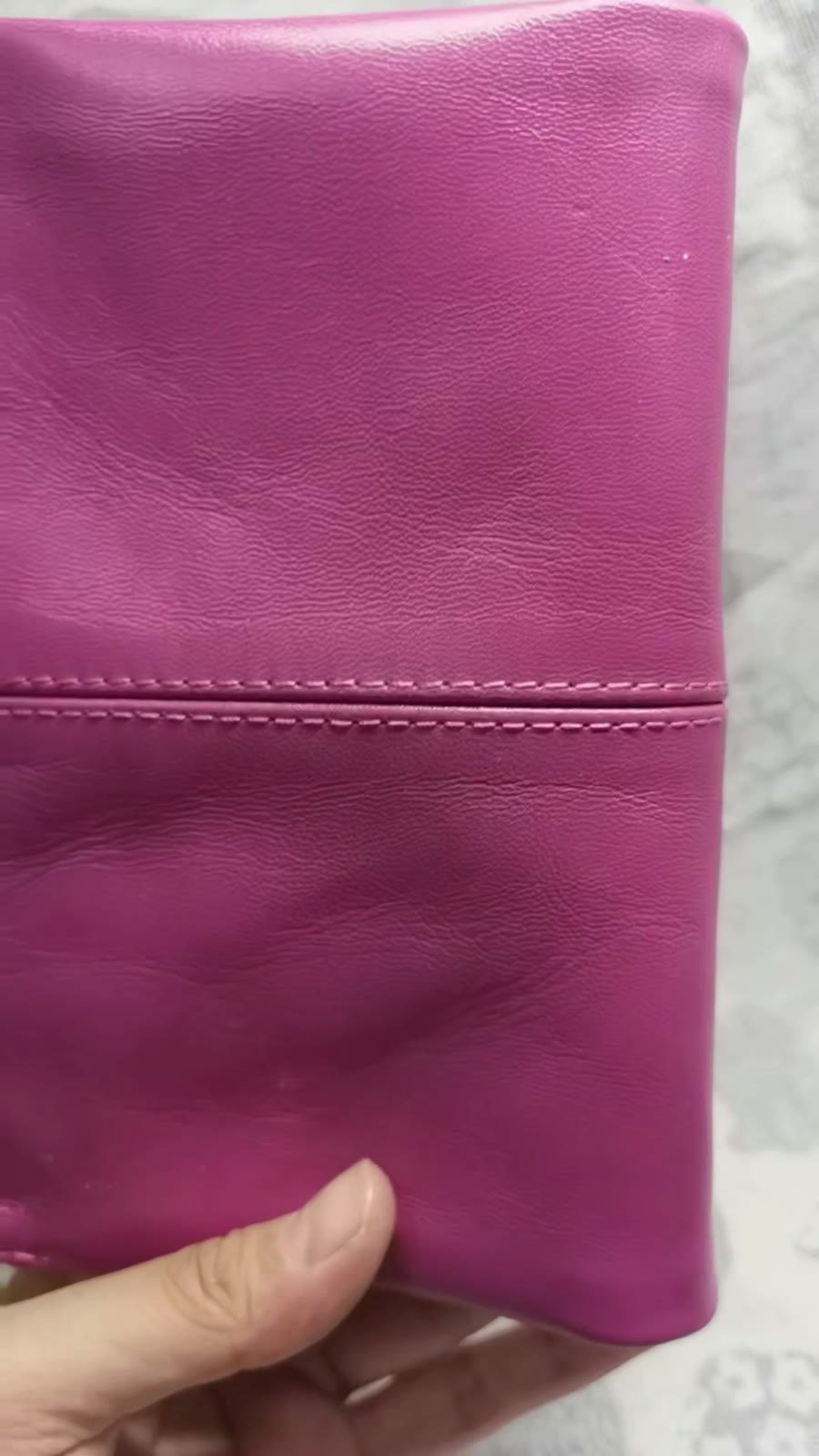 Violet Sheepskin Leather A6 Ring Binder