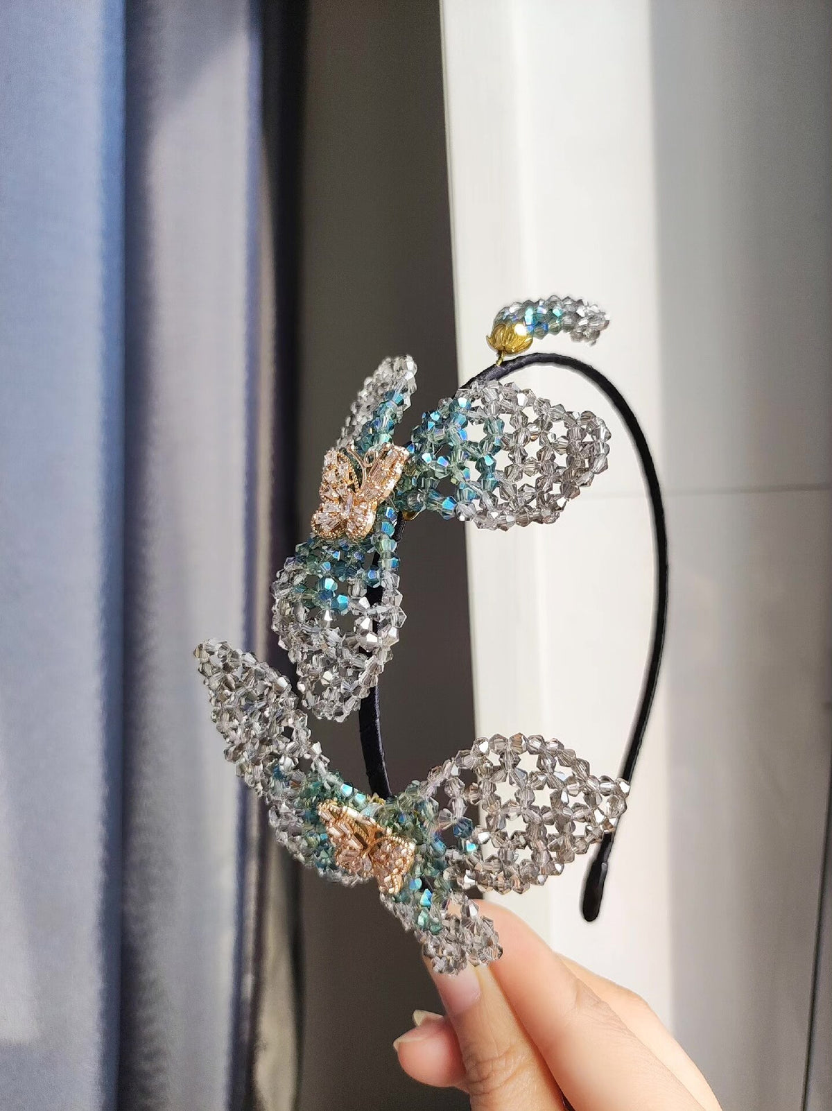 Crystal Bead Butterfly Headband Hair Accessory