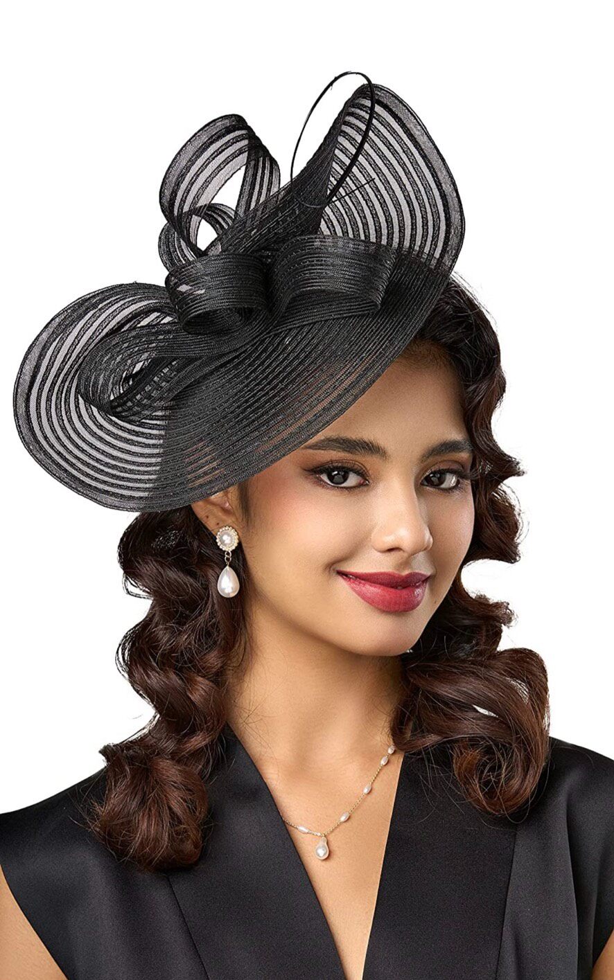 Black Woven Banquet Headpiece Fascinator