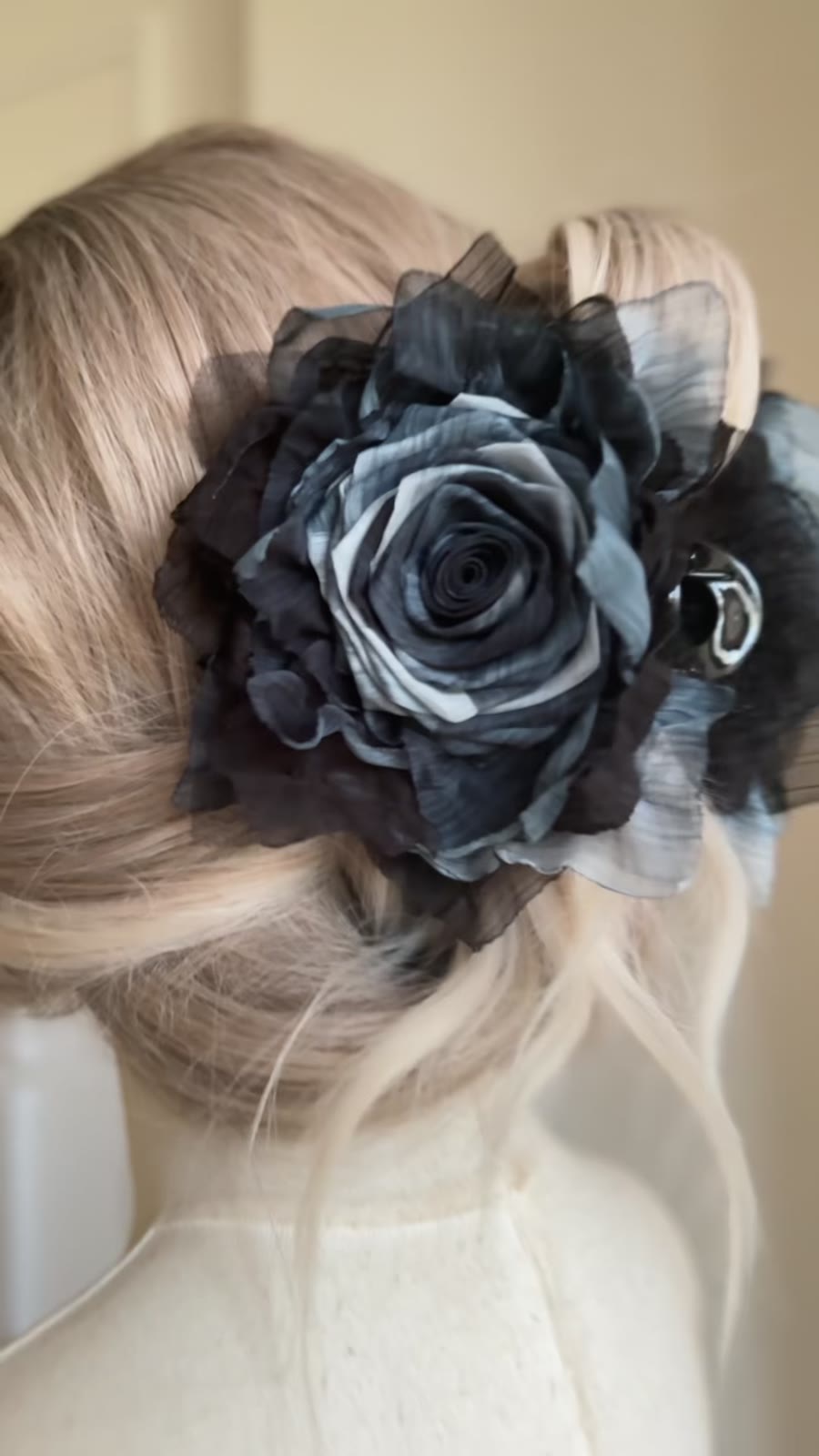 Handcrafted Fabric Rose Hair Claw Clip