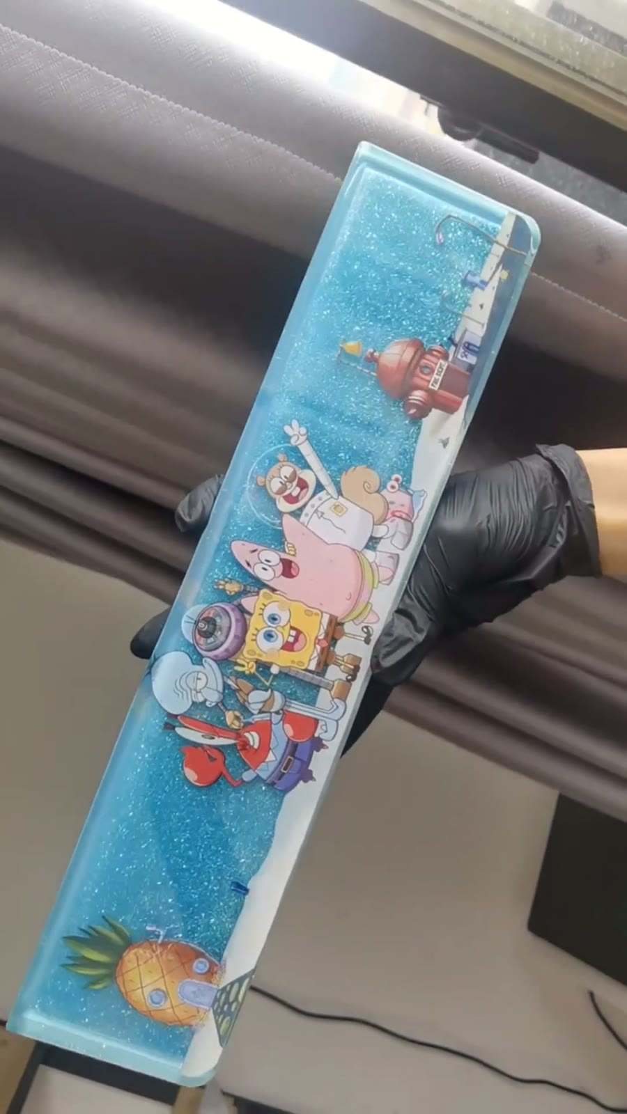 SpongeBob Liquid Glitter Keyboard Wrist Rest