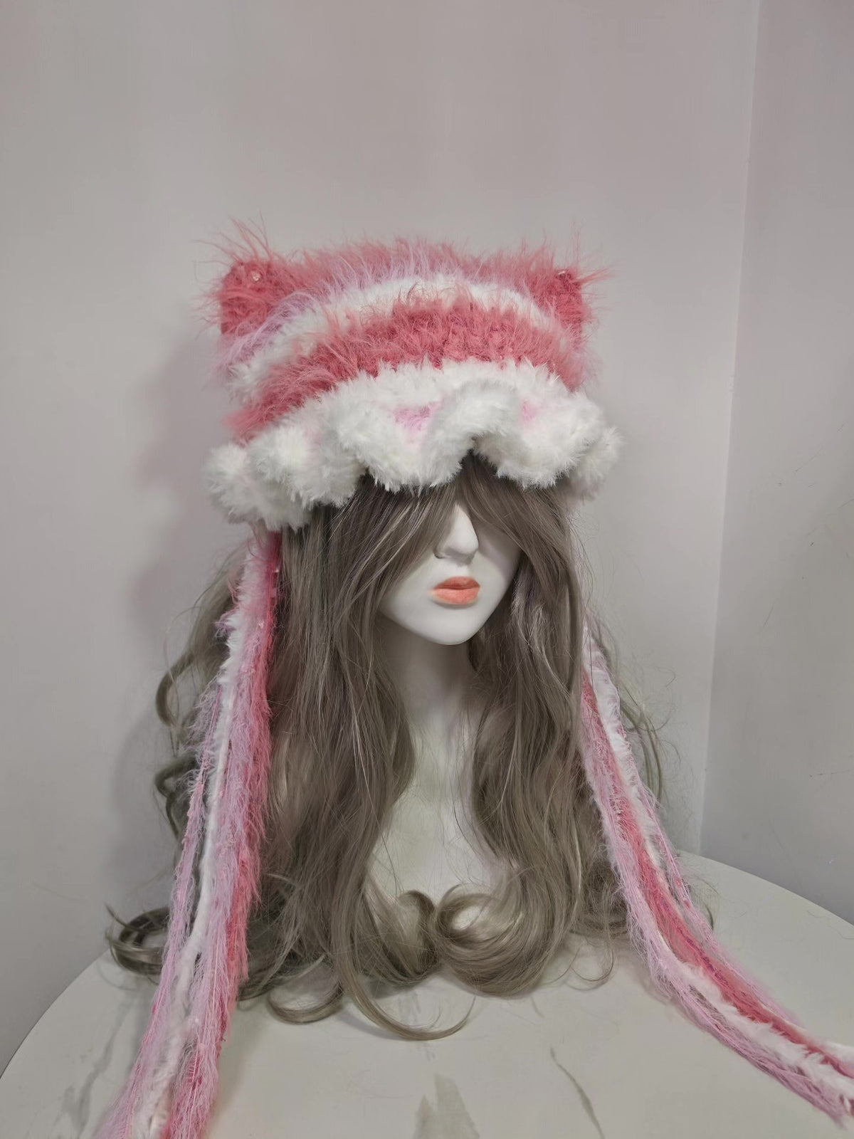 Gradient Pink Cat Ear Hat