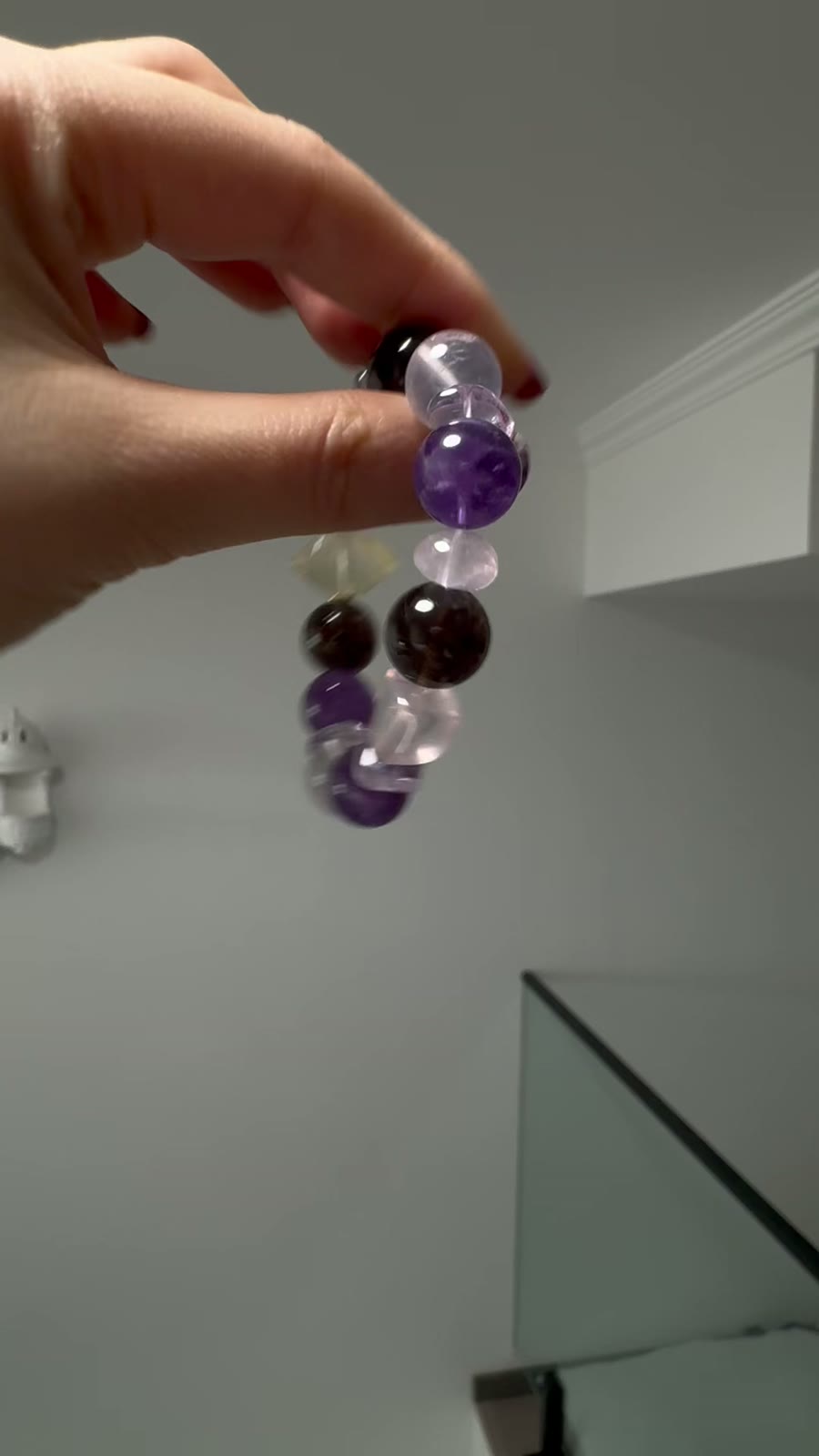Amethyst Crystal Beaded Bracelet 14mm