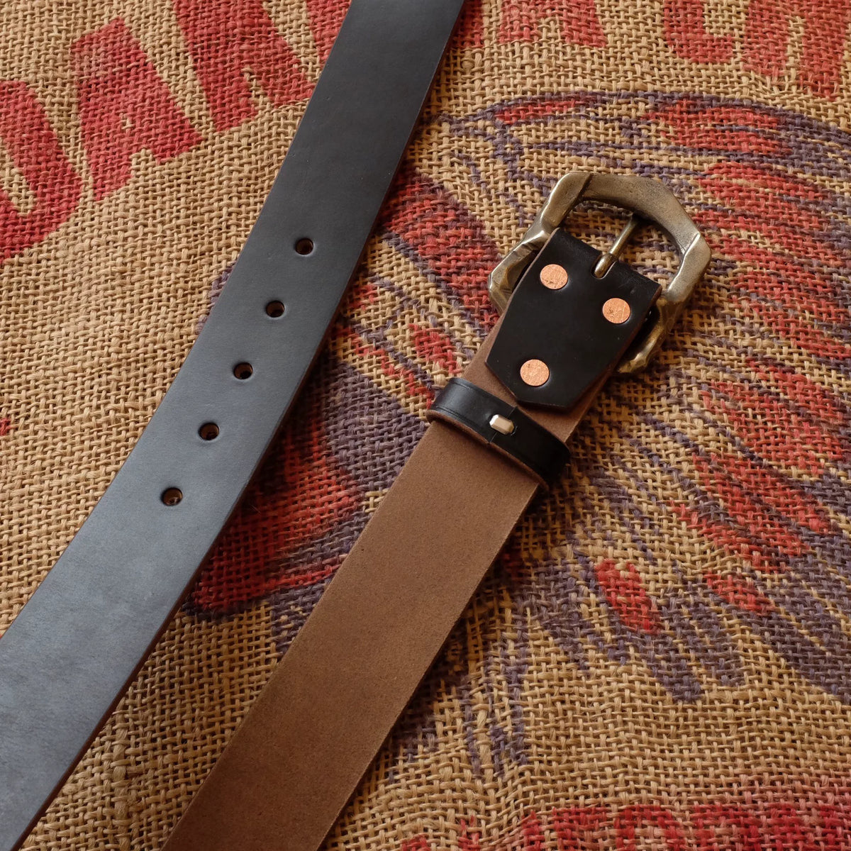 Handmade Horween Chromexcel Black Tea Core Leather Belt