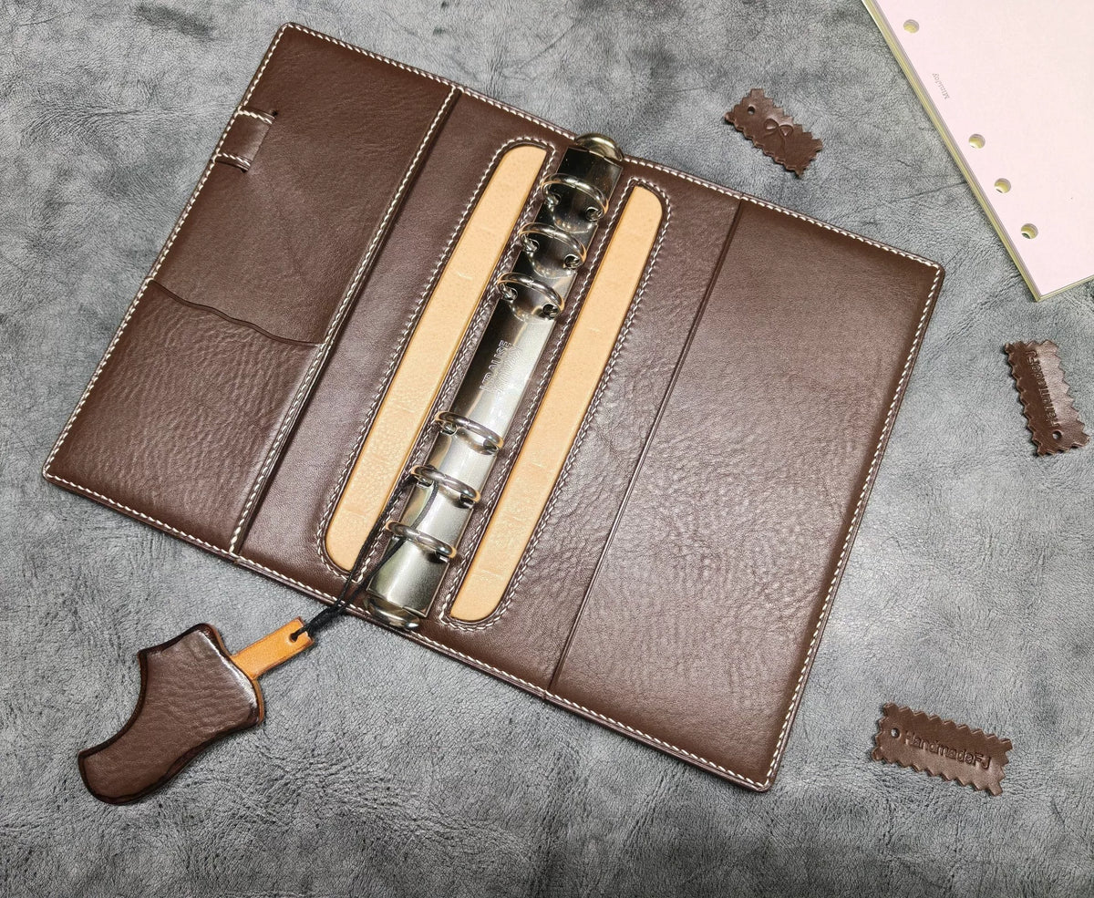 A6 lädermapp K20 sex ringar 95mm