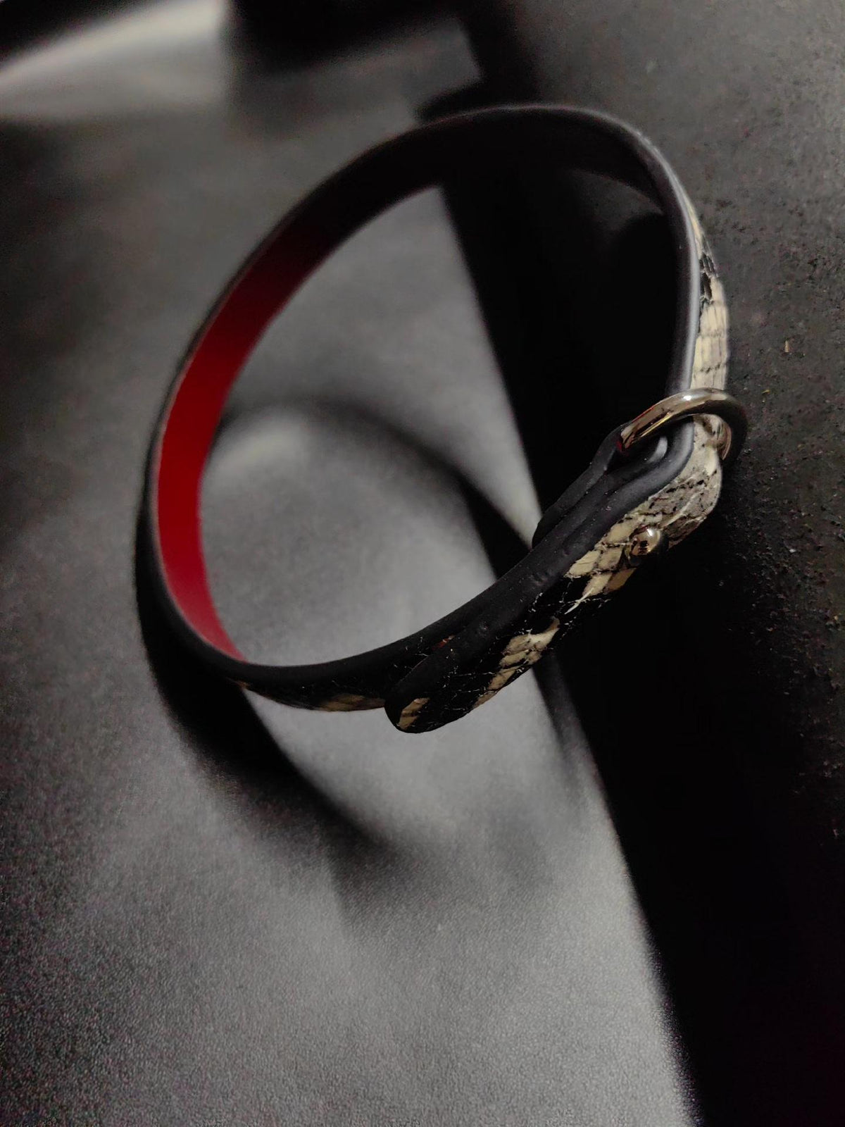 Handcrafted Snakeskin Leather Choker Necklace Bracelet