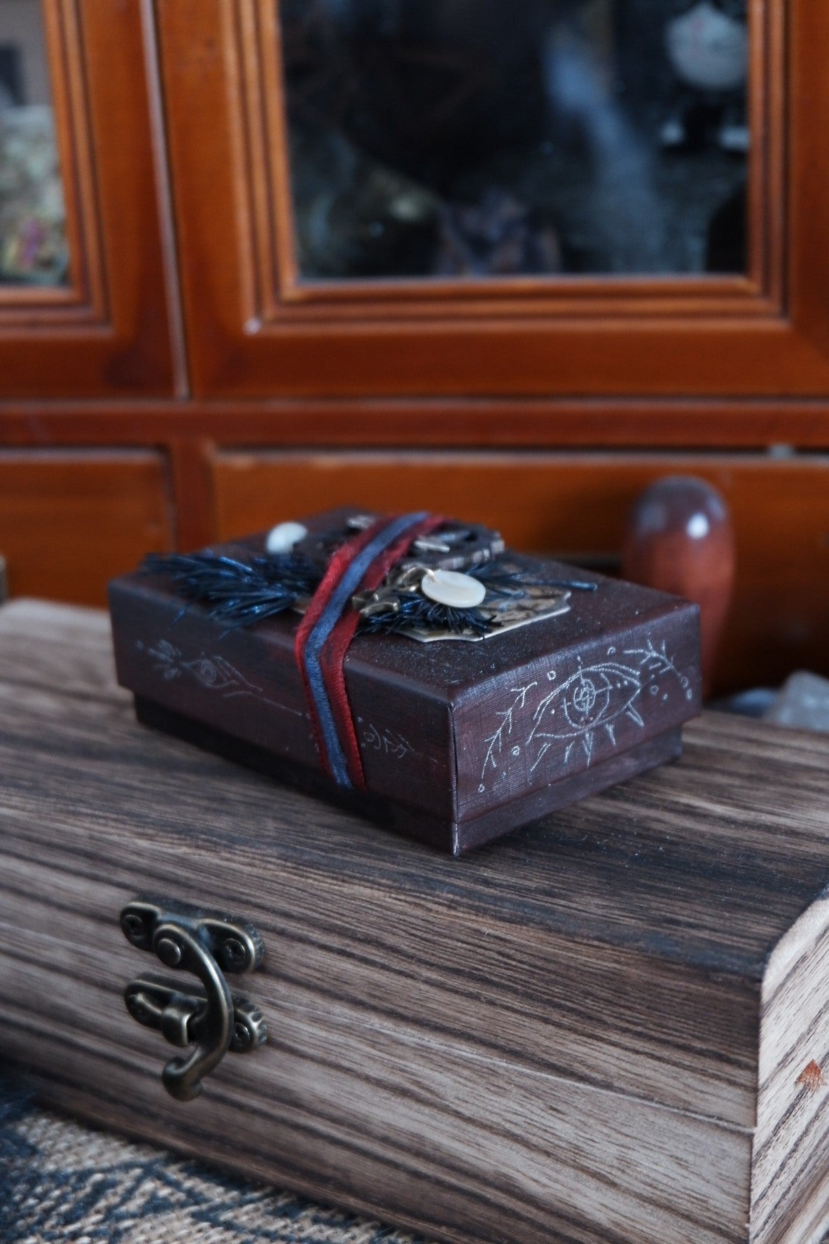Handmade Gothic Decor Box with Fabric Lining