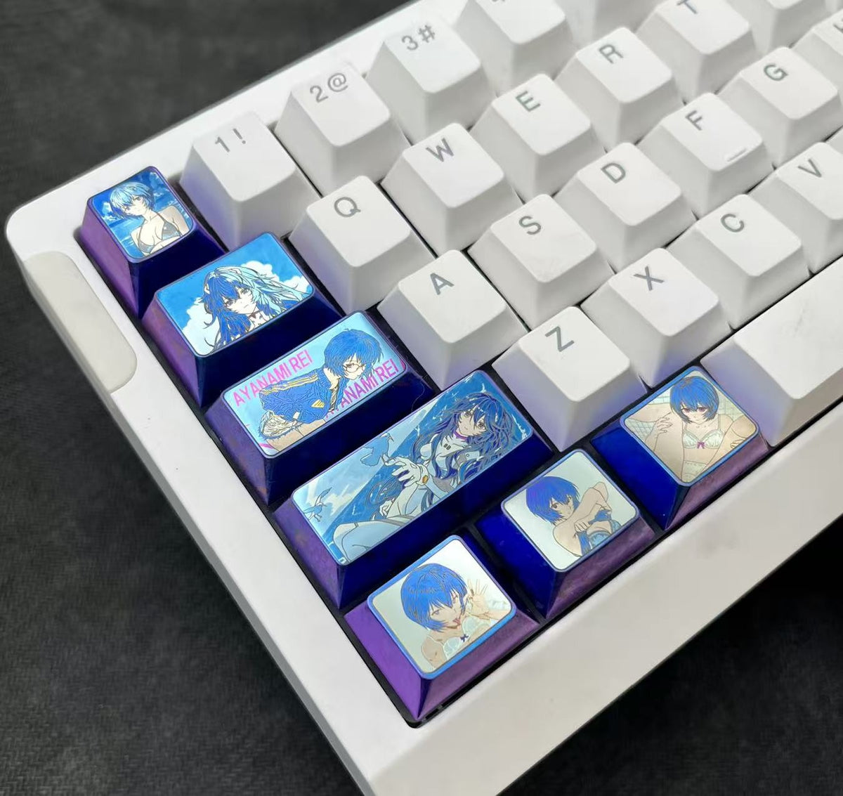 Titanium Alloy Ayanami Rei Keycap Set