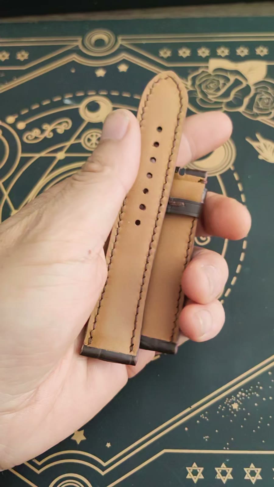 Genuine Crocodile Leather Watch Strap Brown