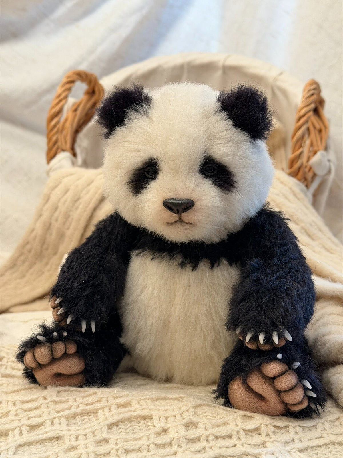 Handcrafted Mohair Panda Plush Toy 25 cm