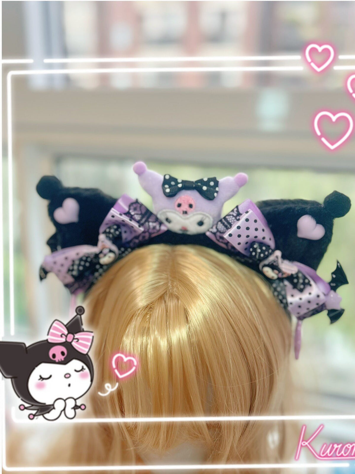 Gothic Kawaii Plush Bow Character Headband