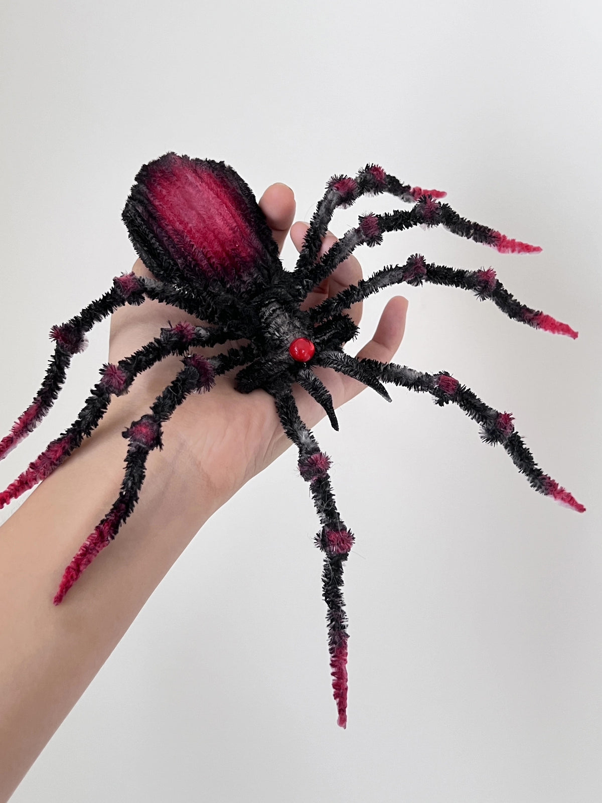 Handmade Chenille Spider Dark Gothic Plush