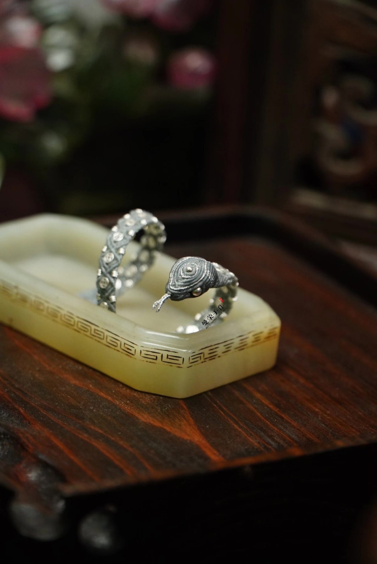 Handwoven Silver Krait Snake Bracelet