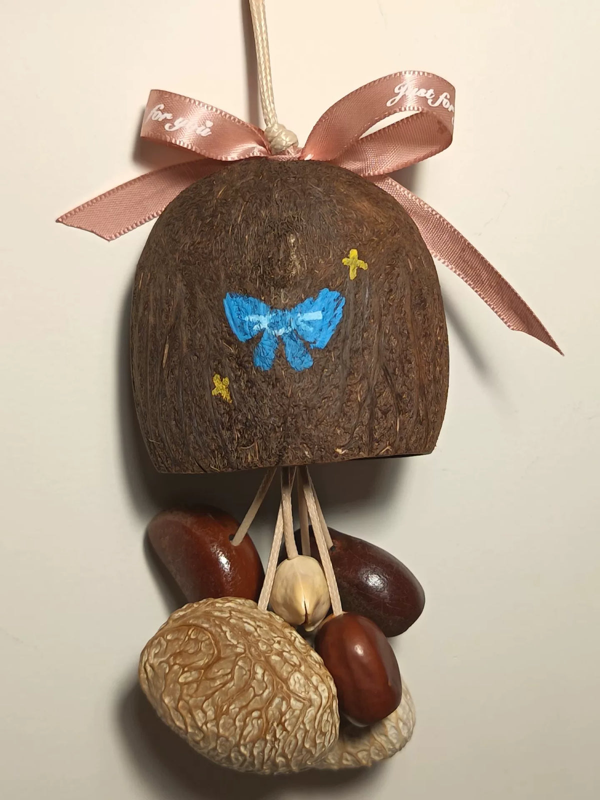 Hand Painted Coconut Shell Wind Chime Pendant