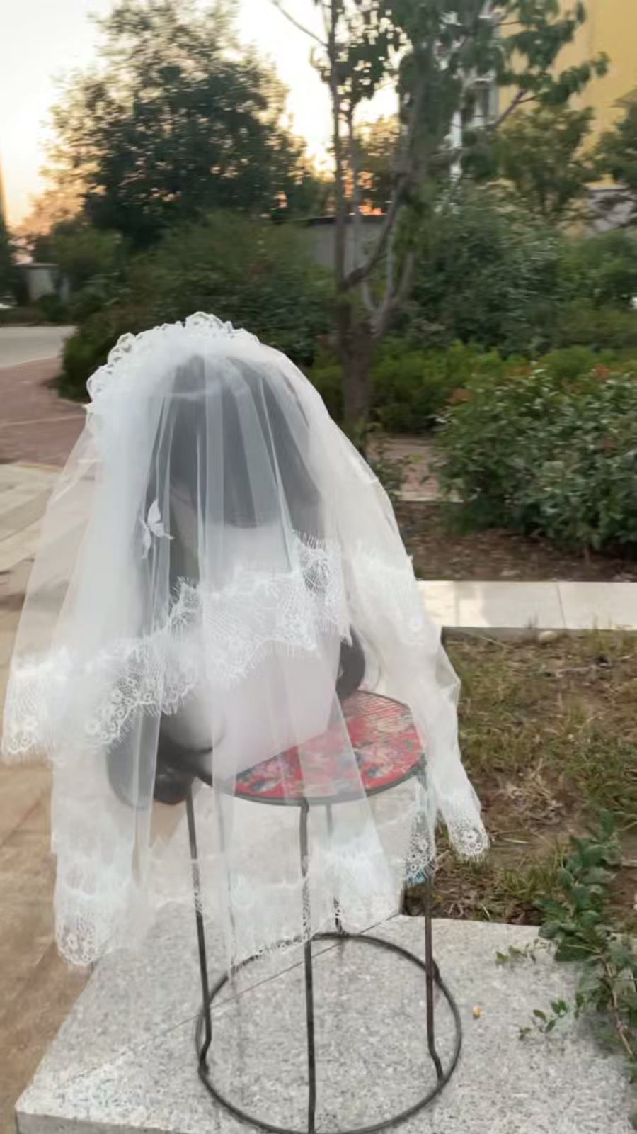 Adorno de Noiva Lolita em Renda e Tule Branco