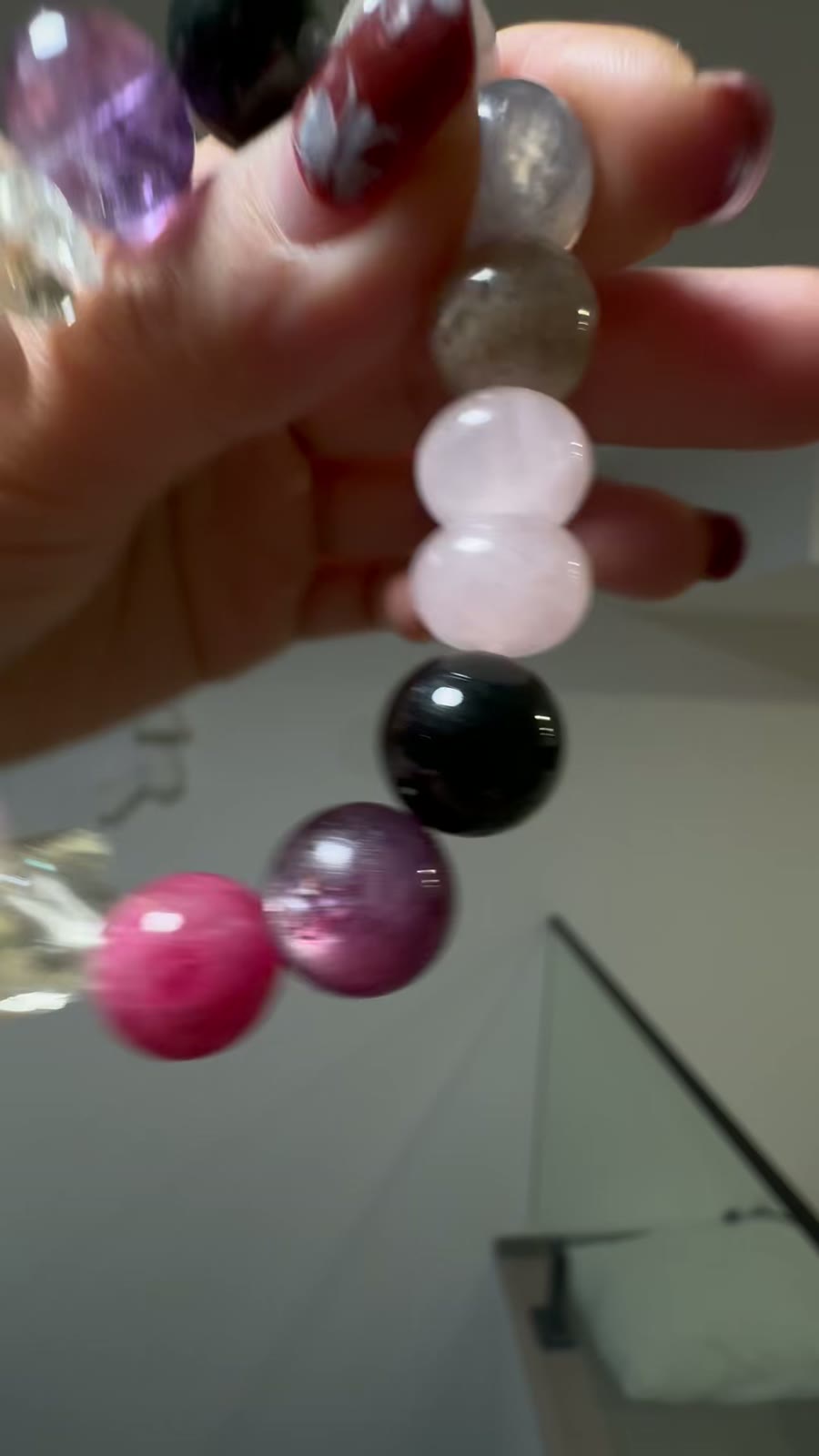 Multi Gemstone Beaded Bracelet Rose Quartz Amethyst