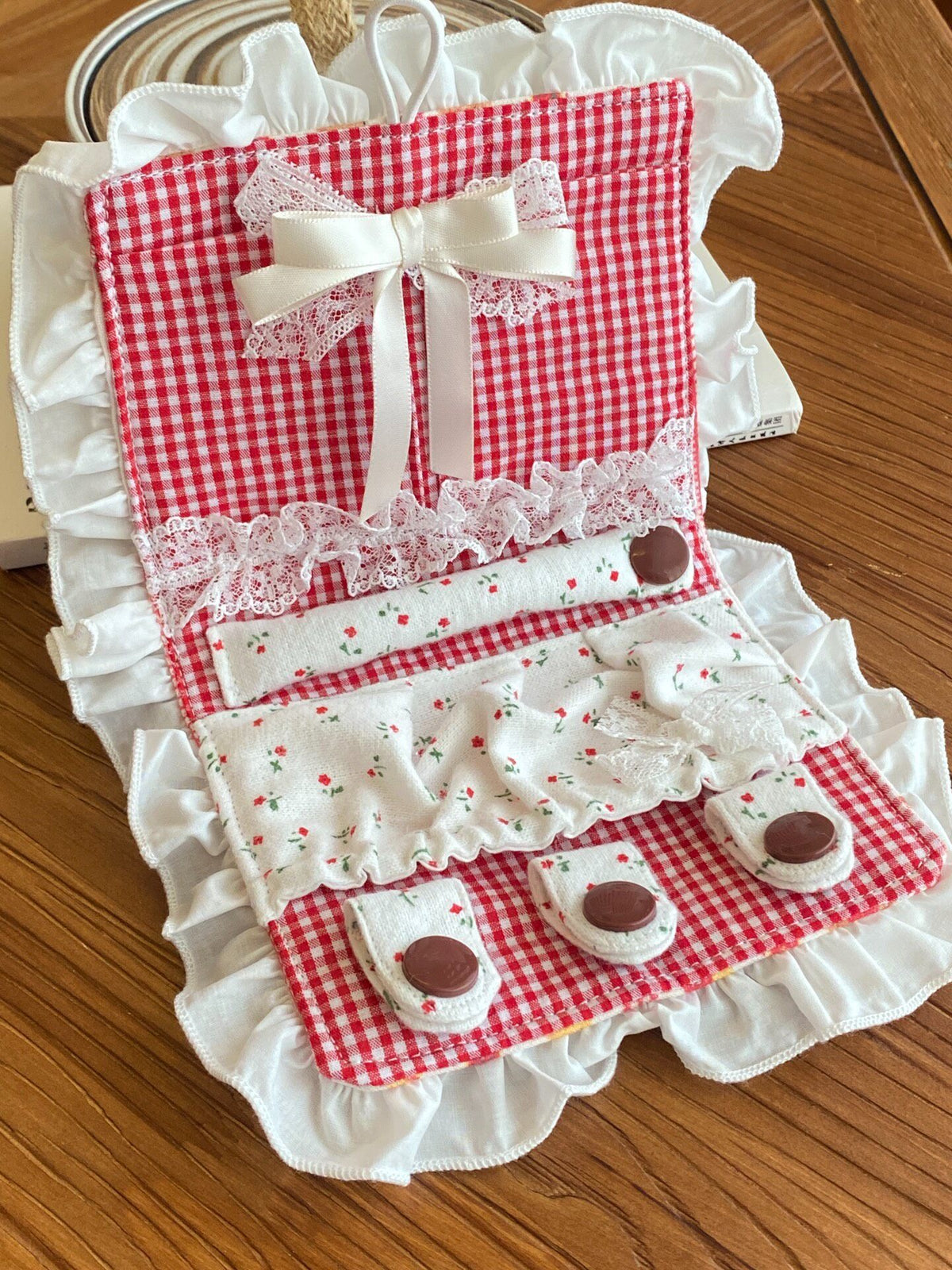 Handmade Jewelry Pouch Pink Princess Ruffle