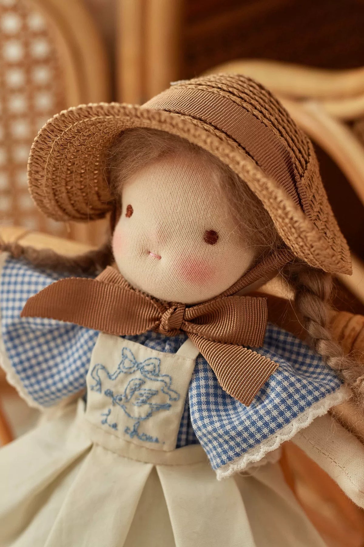 Handmade Waldorf Doll 24cm with Braided Hair