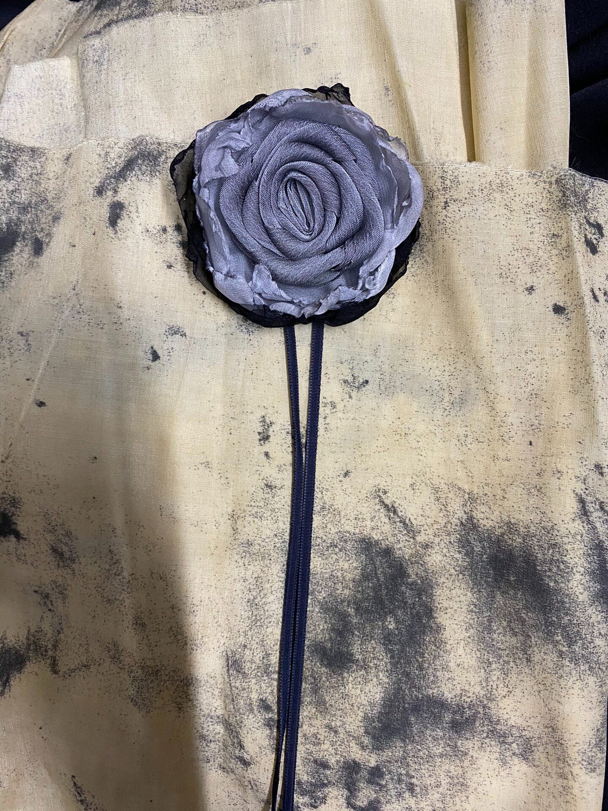 Handmade Rose Fabric Choker Necklace