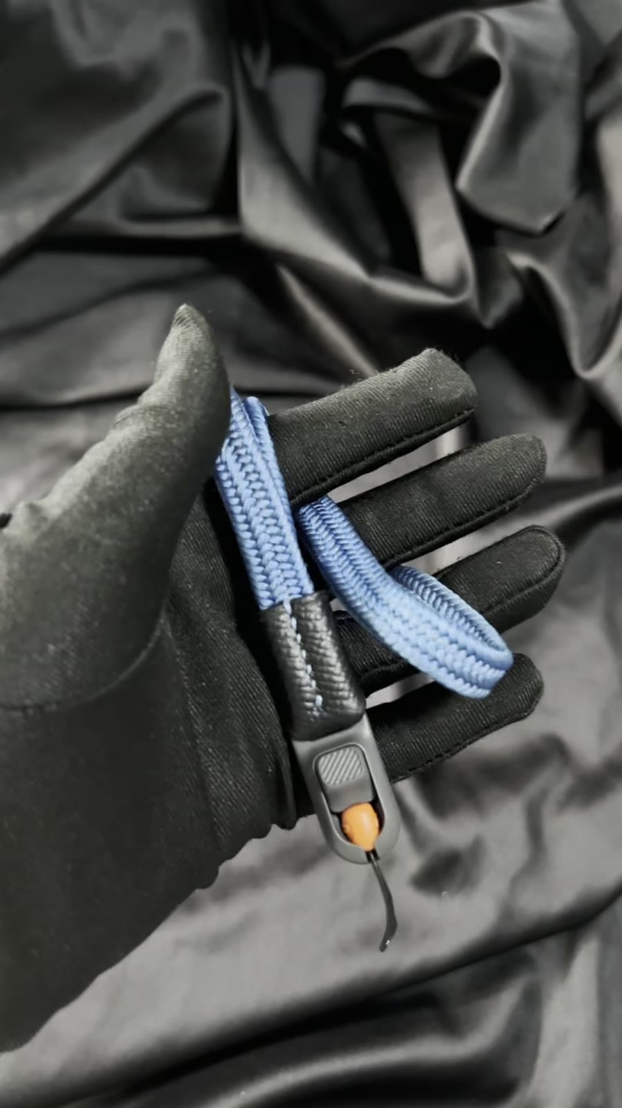 Silk Camera Wrist Strap Cyan Blue