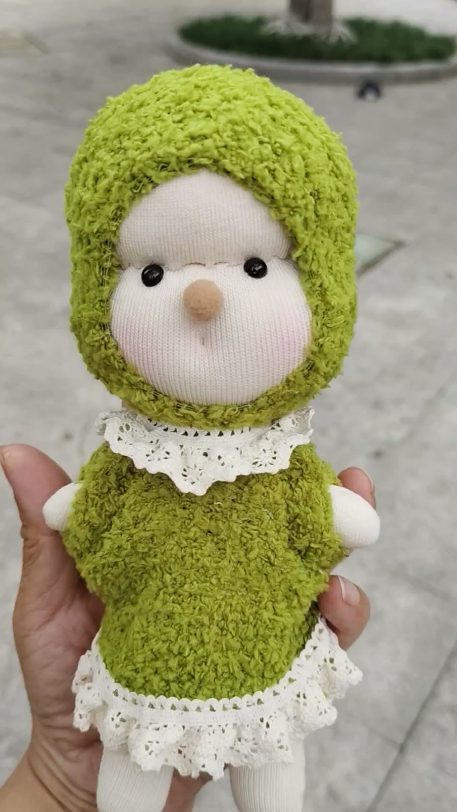 Handmade Green Sock Doll Pendant